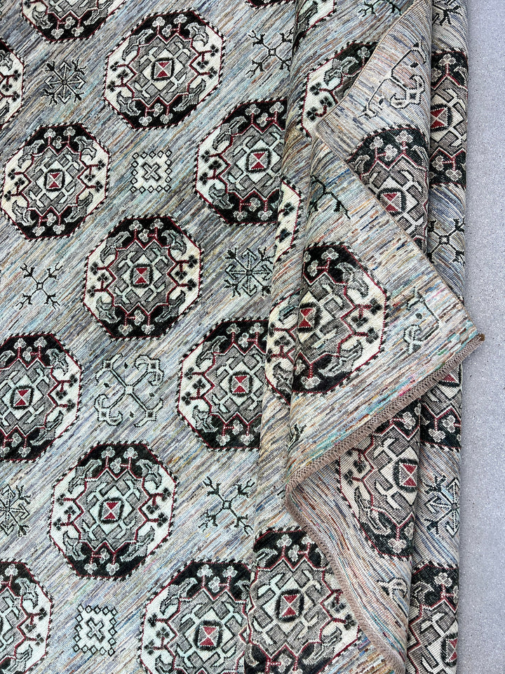 Made to Order 8x11 Handmade Afghan Rug | Grey Charcoal Teal Ivory Tan Purple Forest Green Chocolate Mocha Brown Royal Blue Red Boho Bohemian