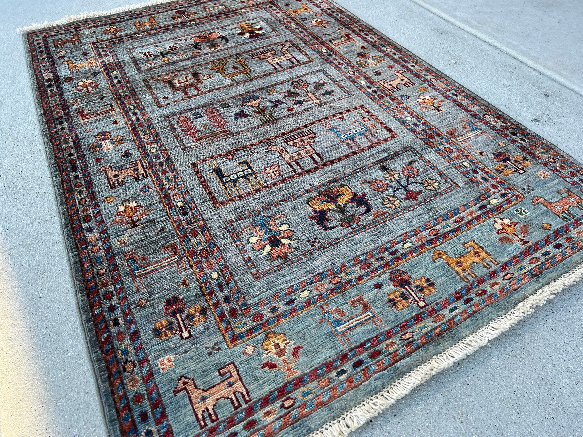 3x4 Tribal Oriental Rug Afghan Hand Knotted Wool Rug 2'6x3'10 Ft