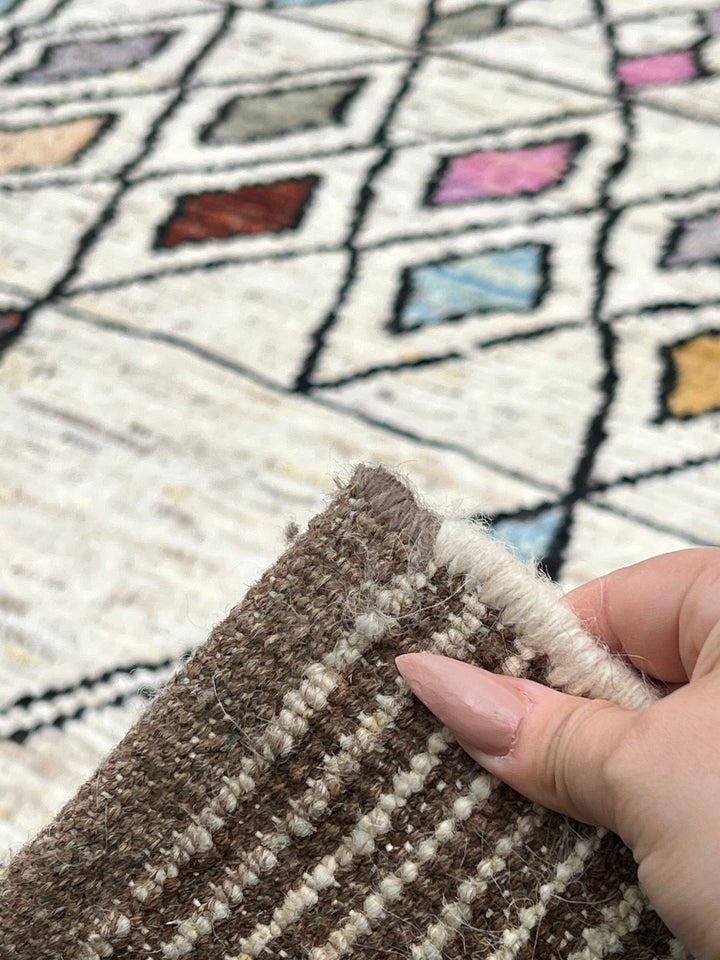 Made to Order 12x15 Handmade Afghan Moroccan Rug | Neutral Cream Ivory Purple Lavender Beige Brick Red Pink Blue Sage Green Berber Ourain