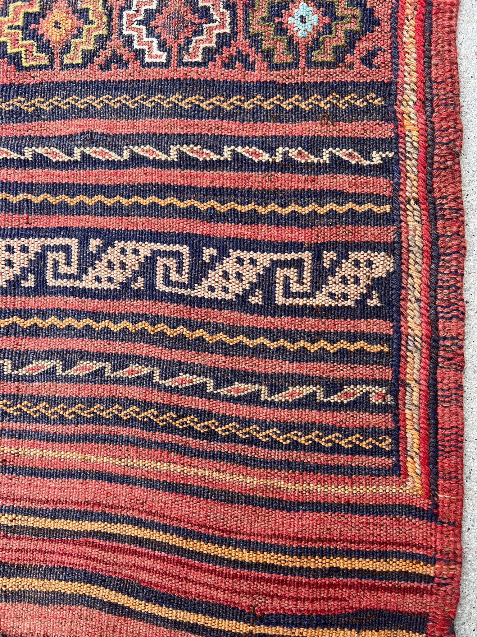 4x7 (120x215) Handmade Afghan Kilim Rug | Brick Red Midnight Navy Blue Cream Beige Orange Sky Blue Ivory Gold | Persian Flatweave Wool