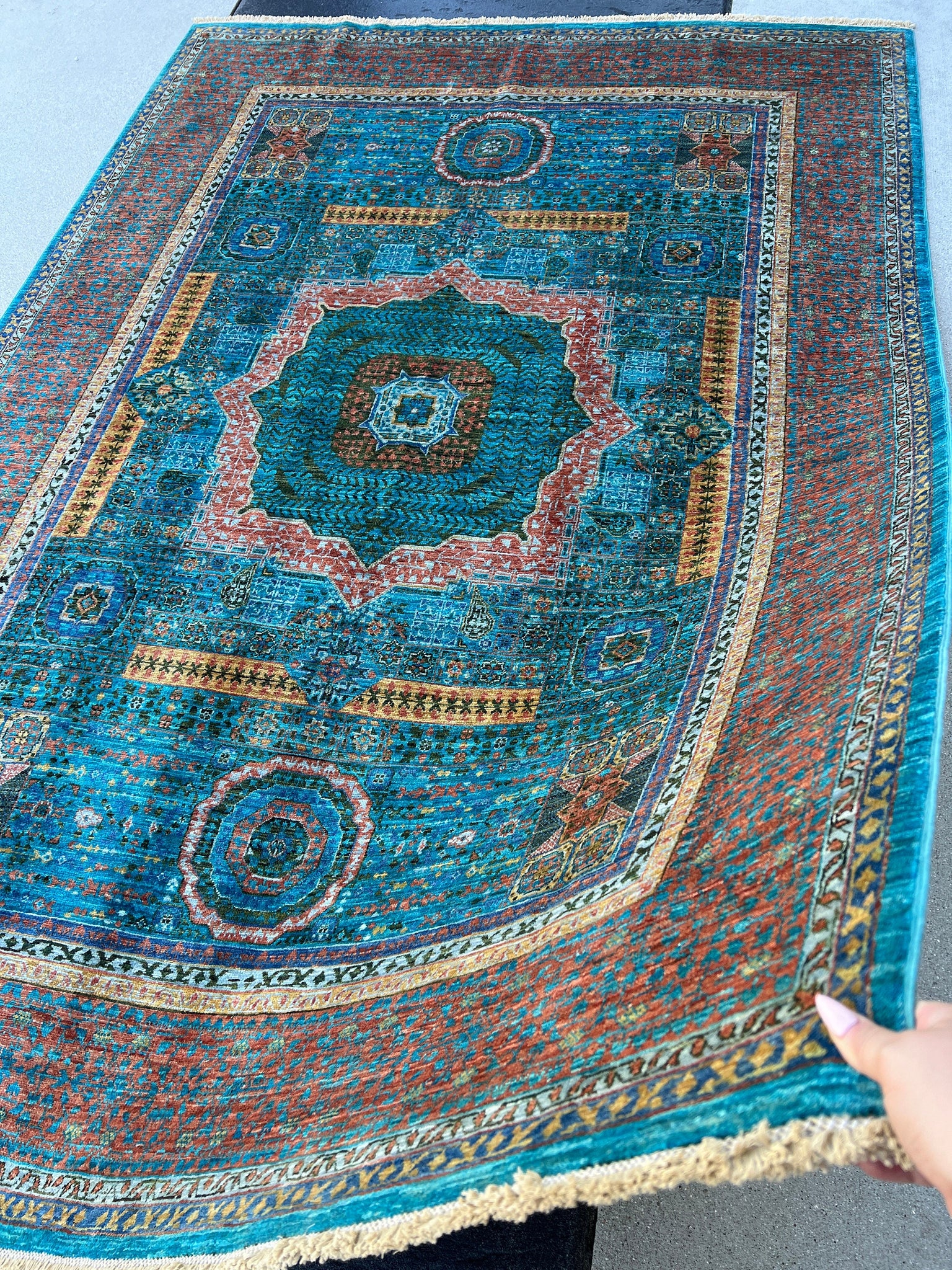 6x8 (180x245) Hand Knotted Afghan Rug |