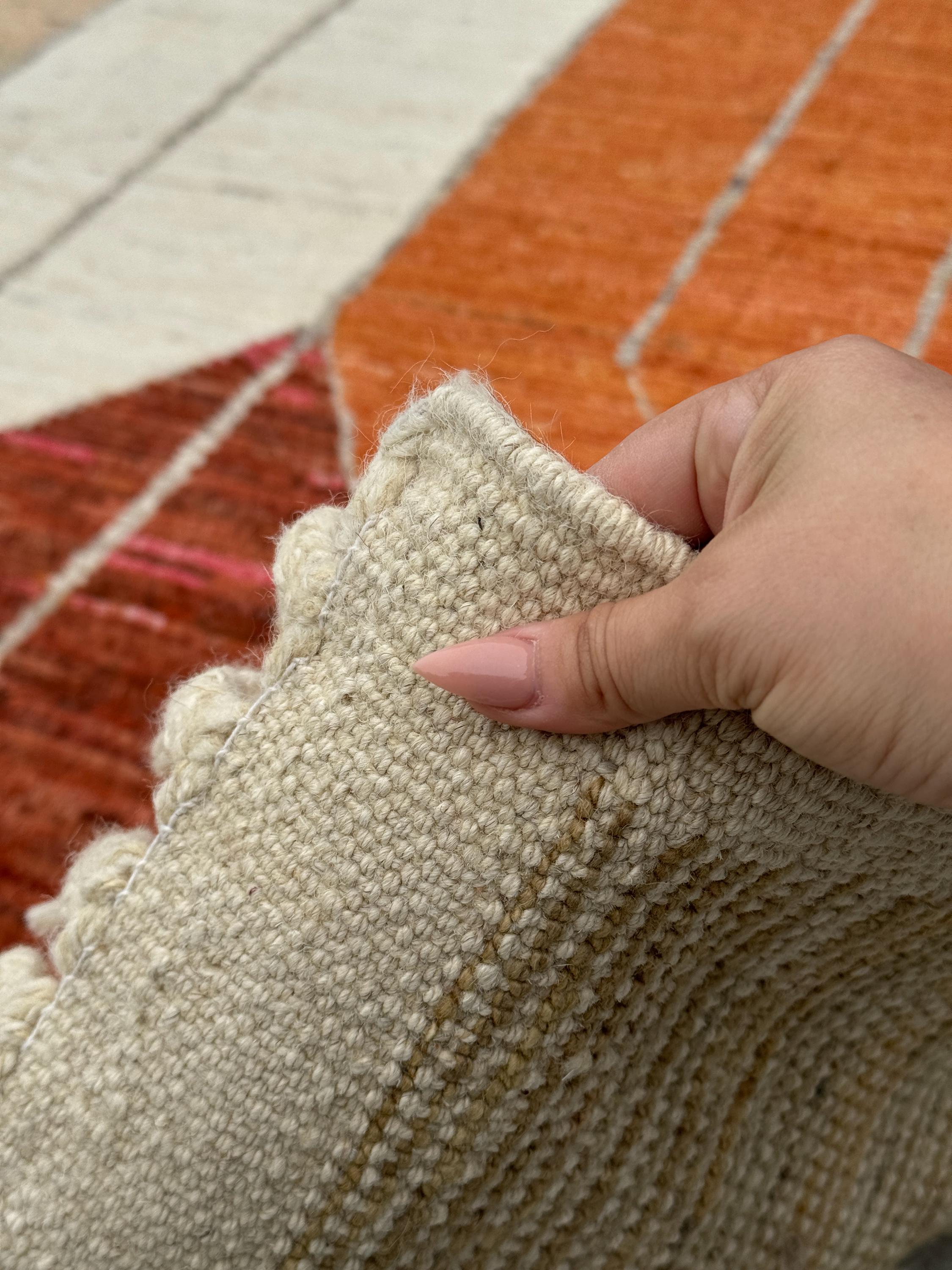 10x14 (305x425) Handmade Afghan Moroccan Rug | Cream Beige Sand Brown Grey Burnt Orange Maroon Burgundy Rose Pink | Wool Berber