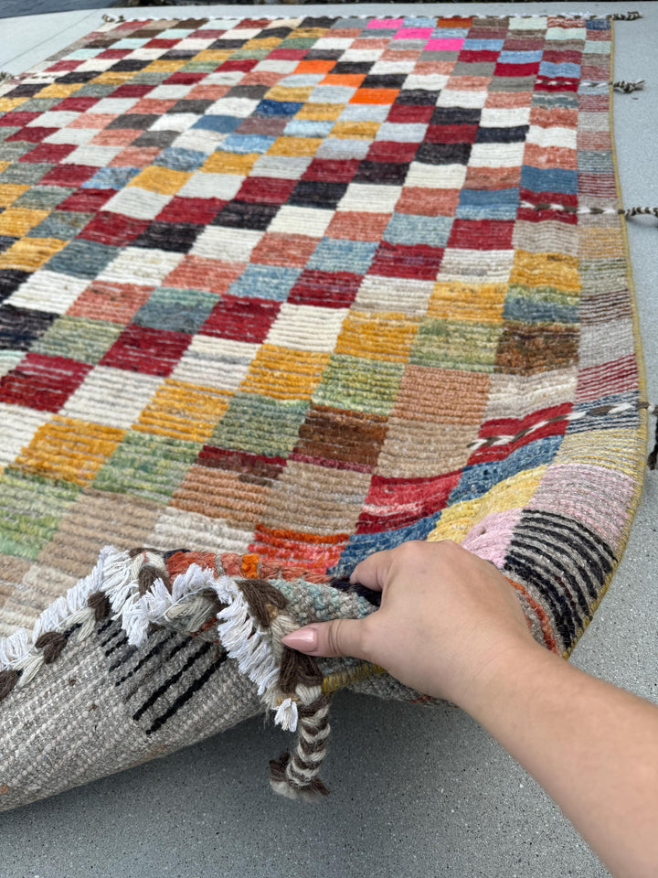 6-7x9 Handmade Afghan Moroccan Rug White Sand Beige Black Grey Denim Blue Mustard Yellow Fern Green Maroon Auburn Orange Fuchsia Terracotta