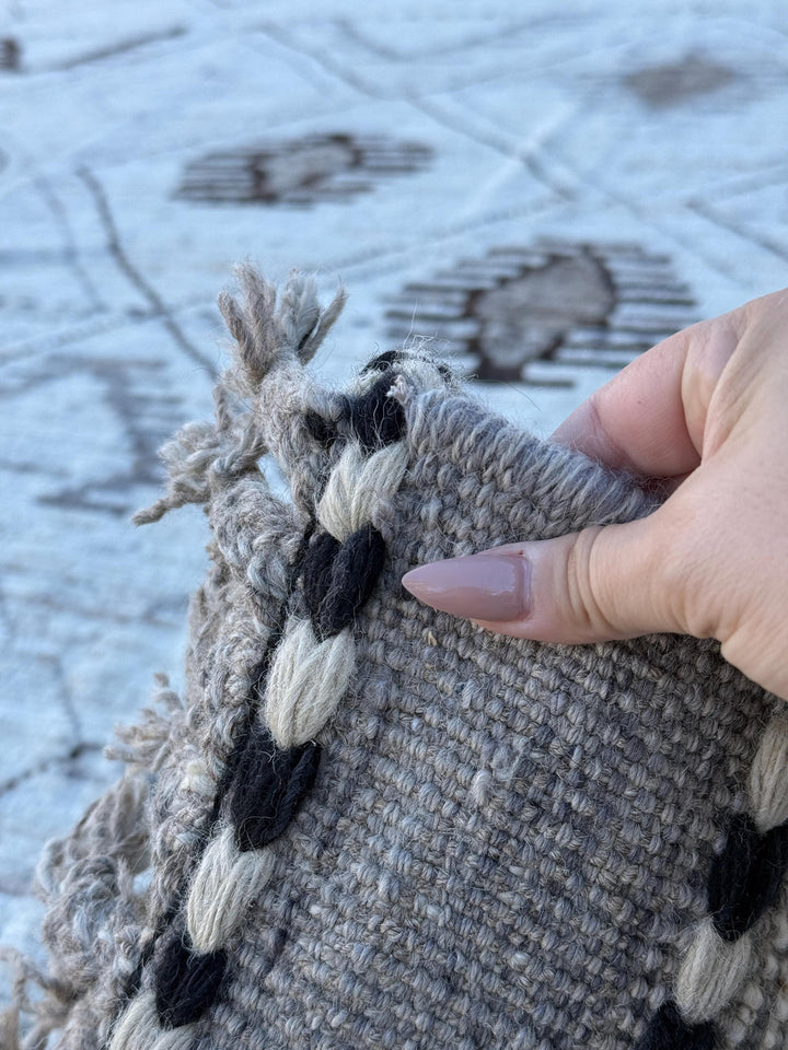 10x15 Handmade Afghan Moroccan Rug | Ivory Cream Light Charcoal Gray Dark Brown Taupe | Berber Beni Ourain Mrirt Boujad Azilal Taznakht