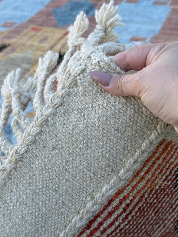 9x11 Handmade Afghan Moroccan Rug Burnt Orange Blood Red Sand Tan Brown Cream White Powder Denim Blue Gold Yellow Mocha Chestnut Burgundy