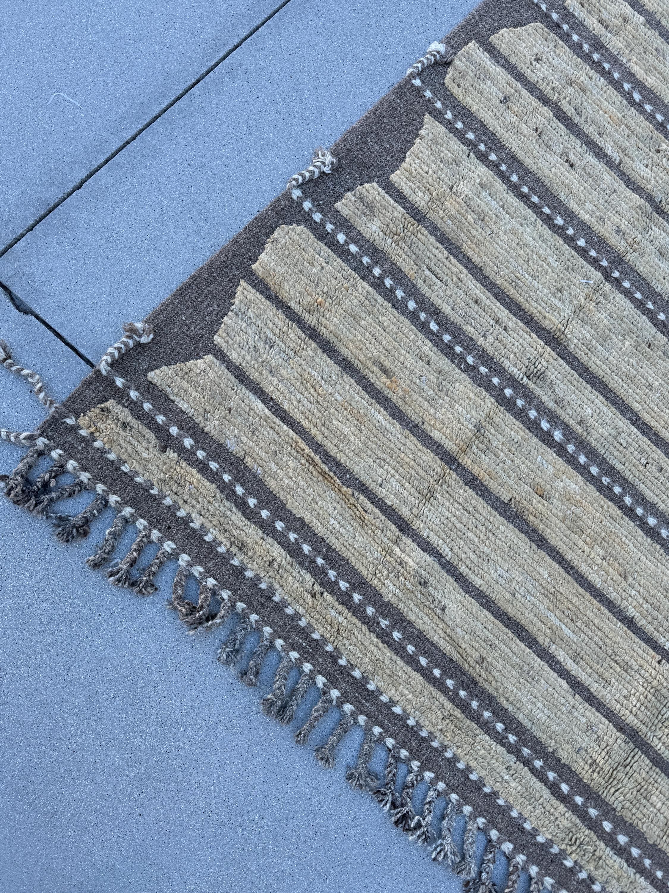 7x10 (208 x 309cm) Handmade Afghan Kilim Rug | Taupe Tan Hazelnut Mocha Brown Beige Ivory Cream | Flatweave Wool Turkish Neutral Oushak