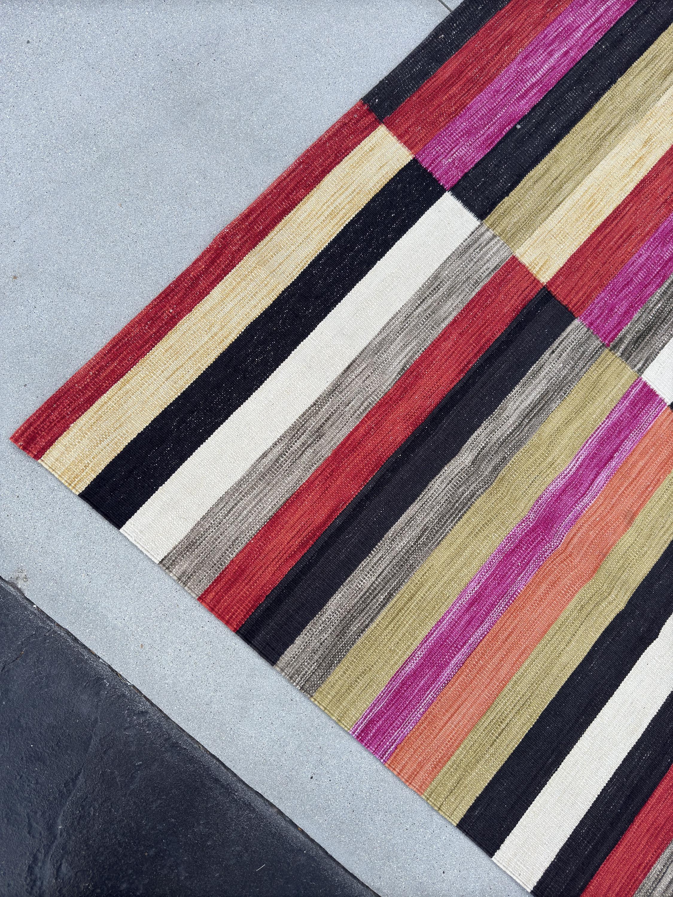 11x13 Handmade Afghan Kilim Rug | White Black Rust Orange Blood Pine Olive Green Cornsilk Gold Yellow Fuchsia Magenta Pink Grey Taupe Cream