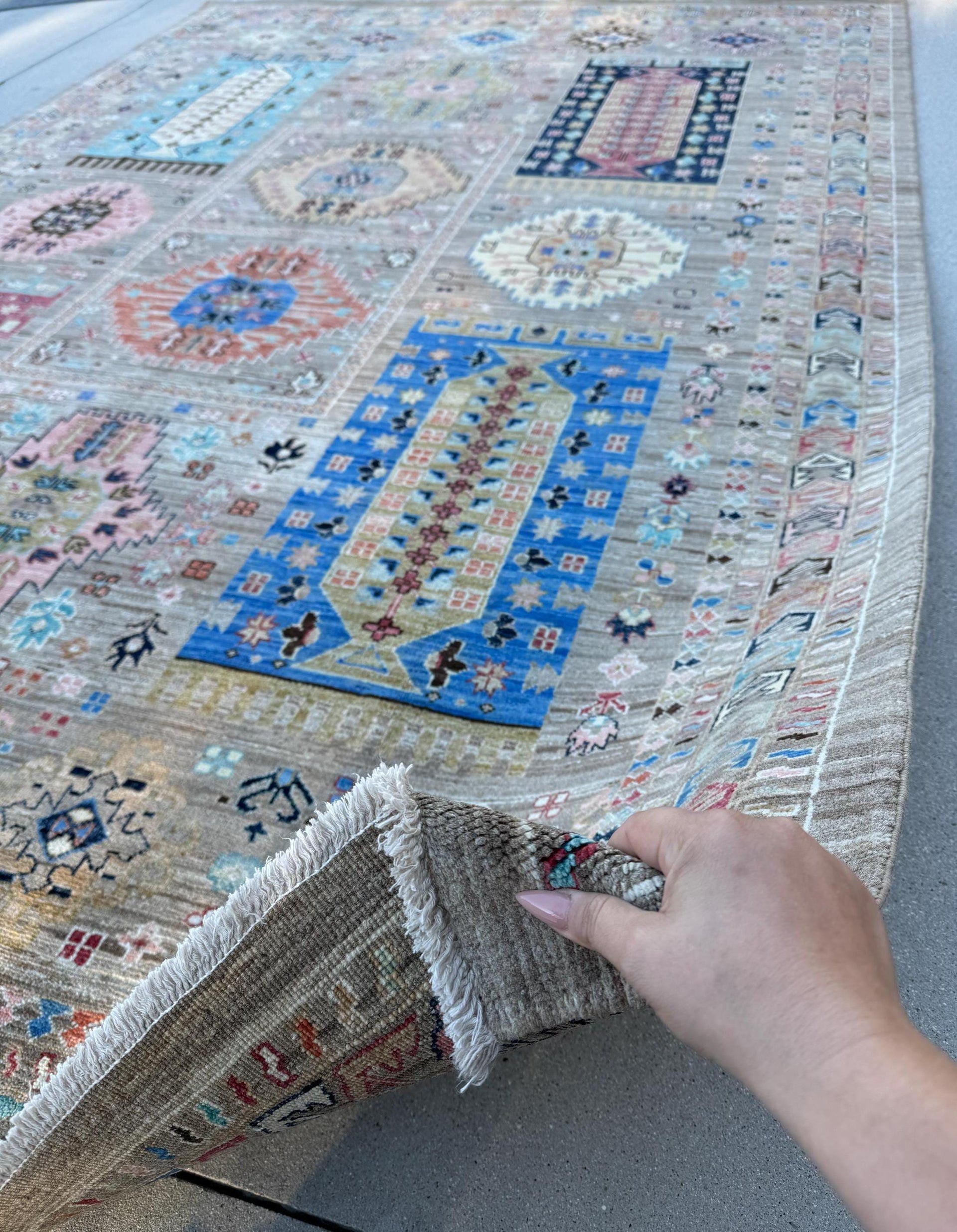 6x10 (205 x 299cm) | Taupe Slate Grey Peach Baby Pink Violet Muave Purple Cornsilk Yellow Gold Forest Green Brick Red Denim Powder Baby Blue