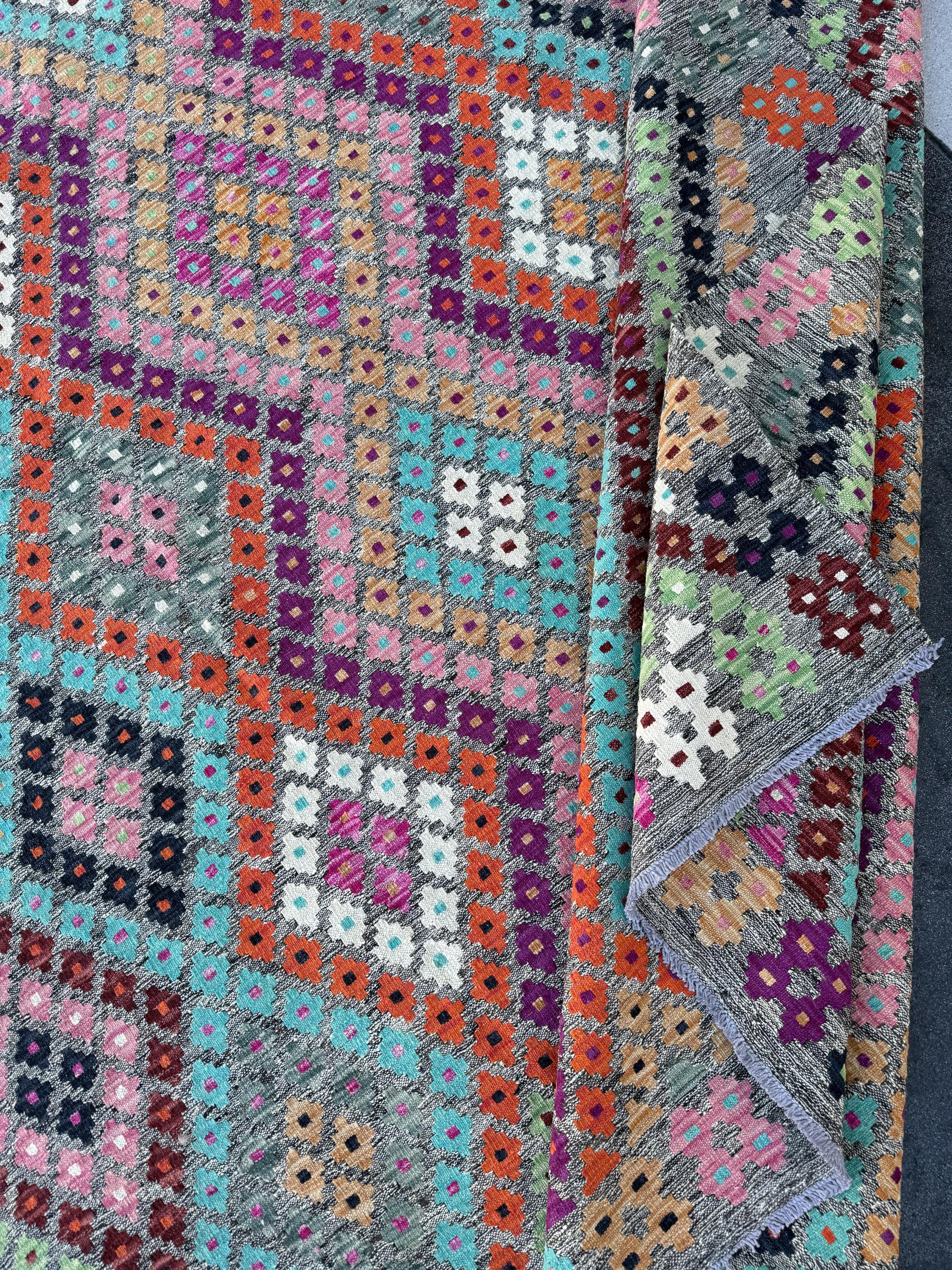 8x10-11 Handmade Afghan Kilim Rug | Grey Aqua Teal Mint Green Baby Pink Orange Saffron Chocolate Brown Burgundy White Ivory Eggplant Black