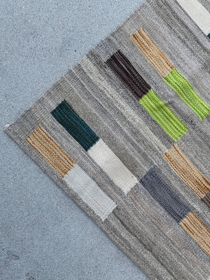 3x5 (104x154) Handmade Afghan Kilim Runner Rug | Slate Charcoal Grey Black Beige Ivory Taupe Mocha Carmel Brown Teal Navy Blue Lime Green