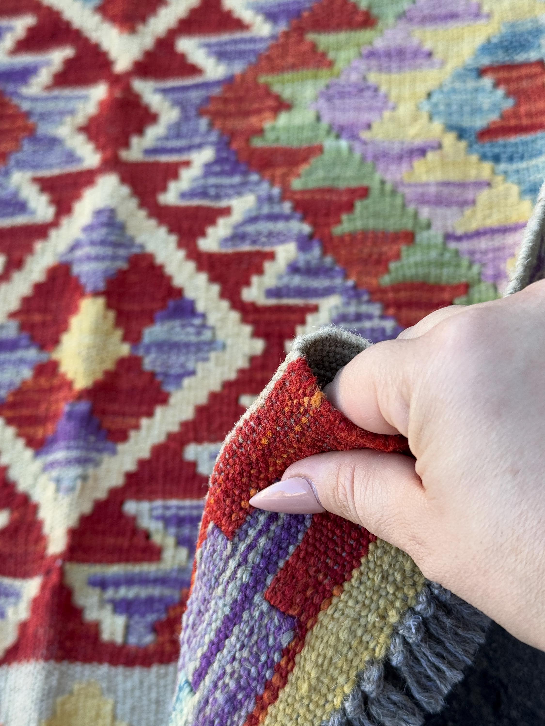 3x6 (76x190)Handmade Afghan Kilim Runner Rug |Slate Grey Cream Gold Olive Moss Green Lavender Denim Teal Blue Crimson Brick Red Maroon