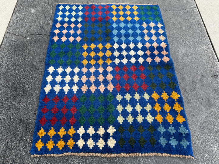 2x3 (65x90) Handmade Vintage Baluch Afghan Rug |