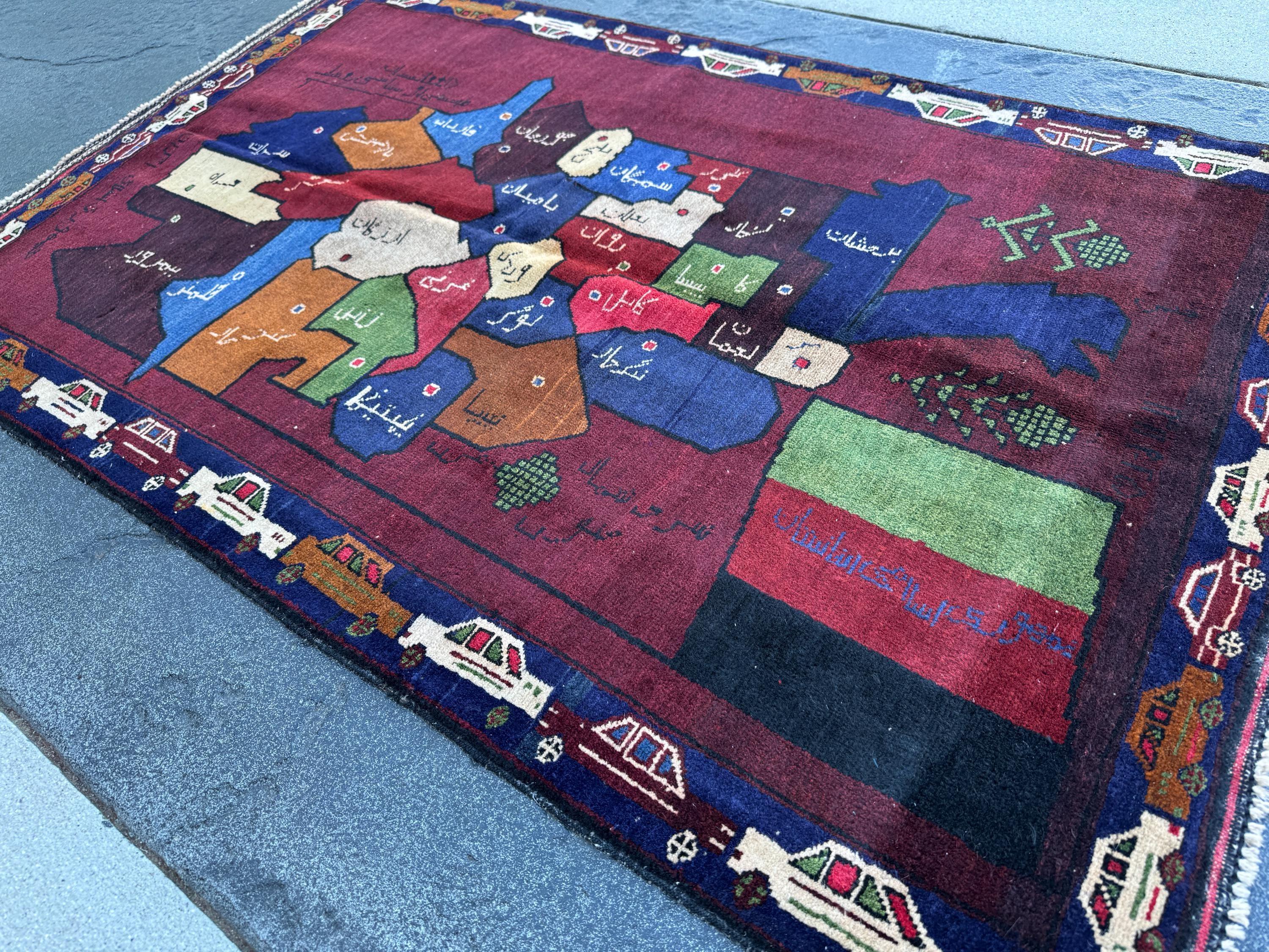 3x5 (91x152) Handmade Vintage Afghan Baluch Rug Maroon Crimson Blood Burgundy Red Denim Navy Blue Black Cream Pine Moss Green Caramel Brown
