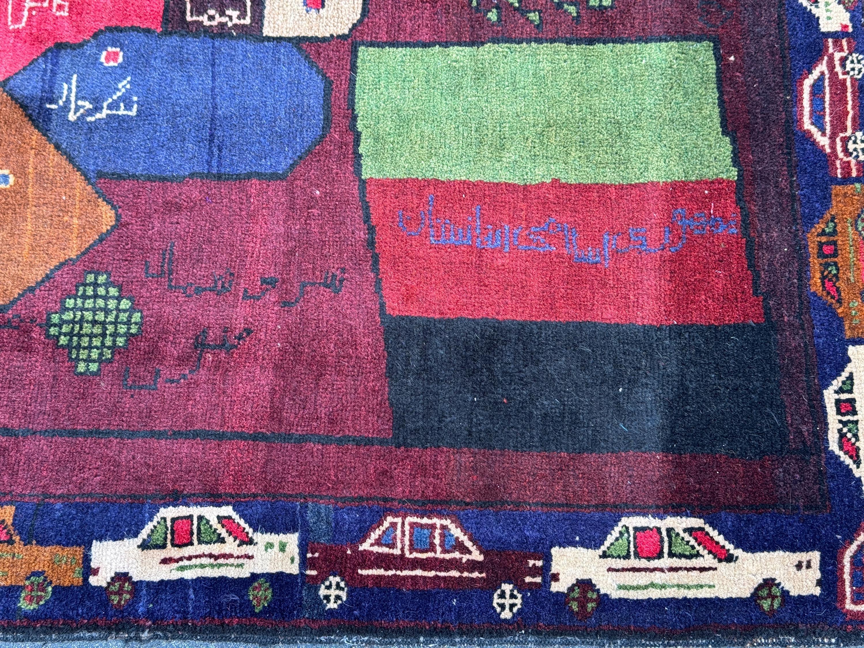 3x5 (91x152) Handmade Vintage Afghan Baluch Rug Maroon Crimson Blood Burgundy Red Denim Navy Blue Black Cream Pine Moss Green Caramel Brown