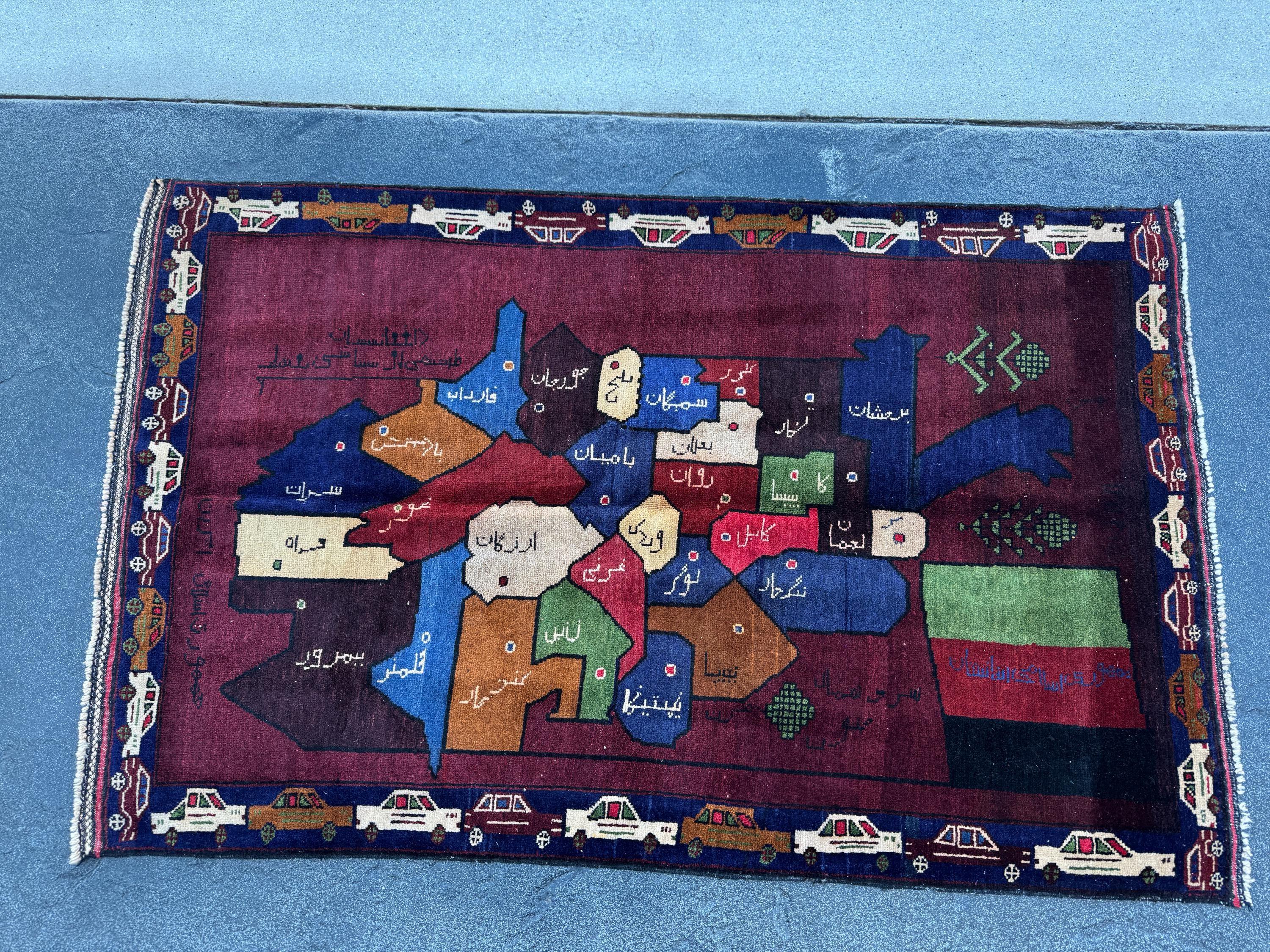 3x5 (91x152) Handmade Vintage Afghan Baluch Rug Maroon Crimson Blood Burgundy Red Denim Navy Blue Black Cream Pine Moss Green Caramel Brown