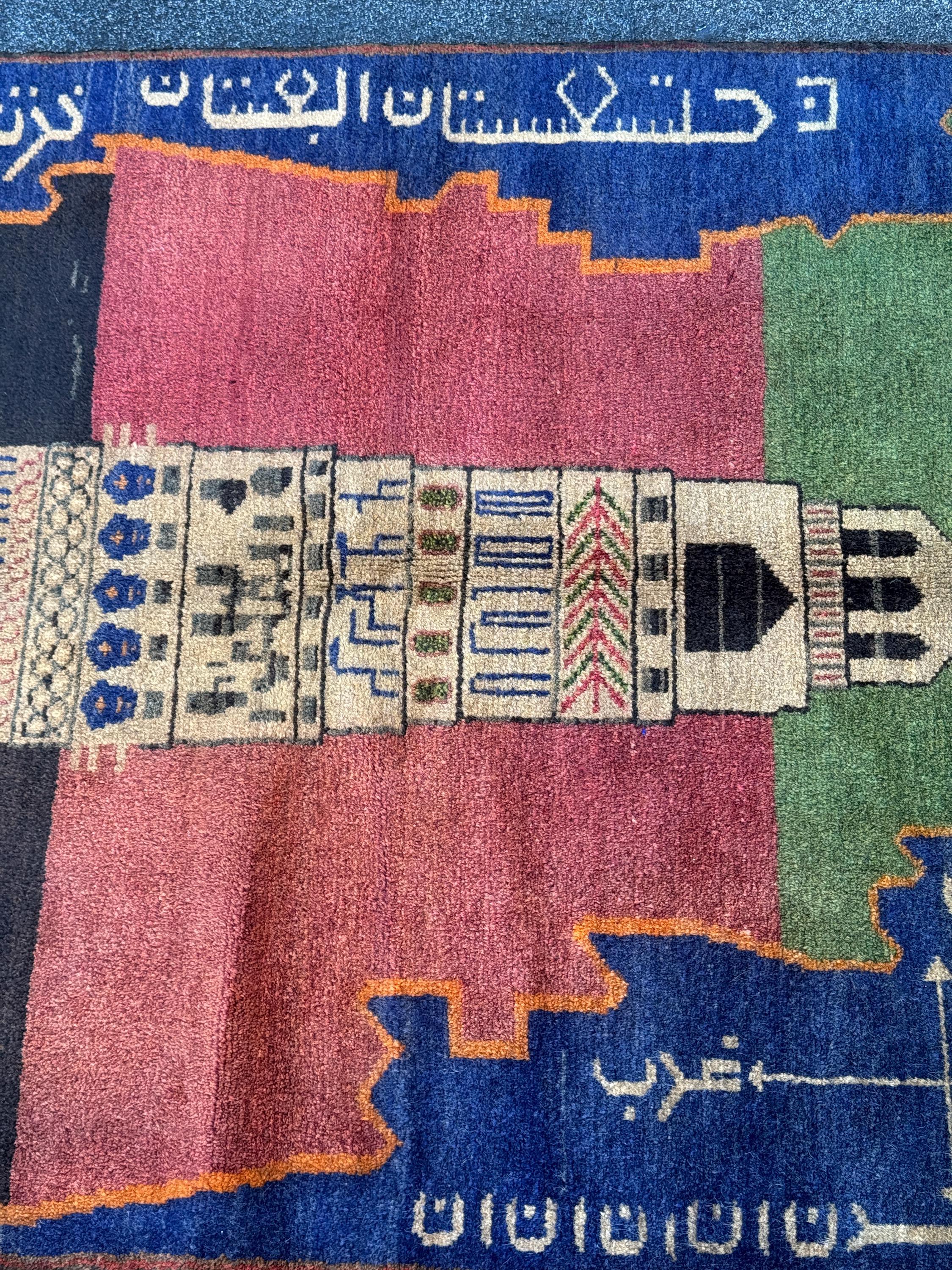3x5 (91x152) Handmade Vintage Afghan Baluch Rug | Navy Blue Moss Green Tan Beige Orange Cream Brick Red Black | Wool Traditional Pictorial