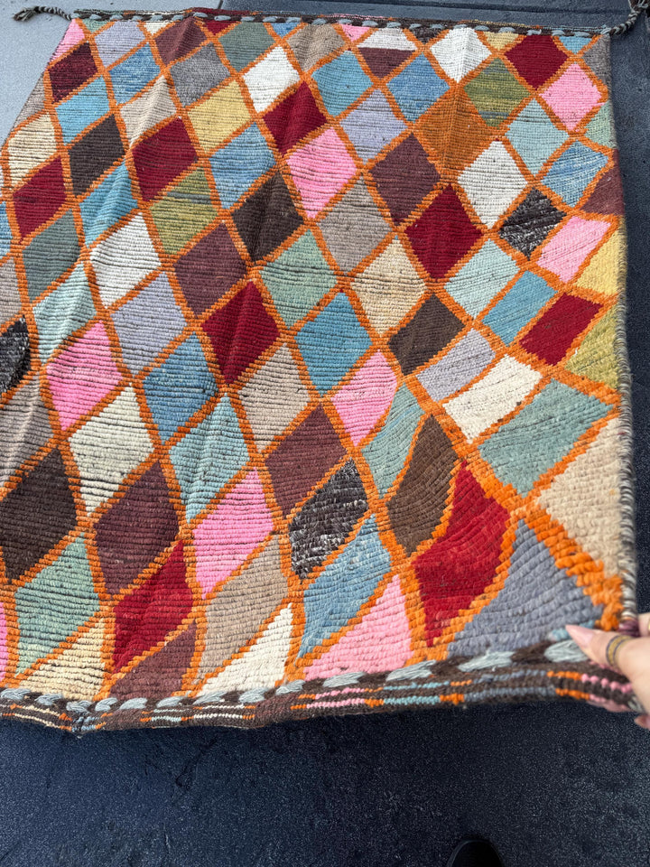 5x6 Handmade Afghan Moroccan Rug | Burnt Rust Orange Garnet Red Denim Sky Prussian Blue Forest Moss Green Pink Purple Yellow White Black Tan