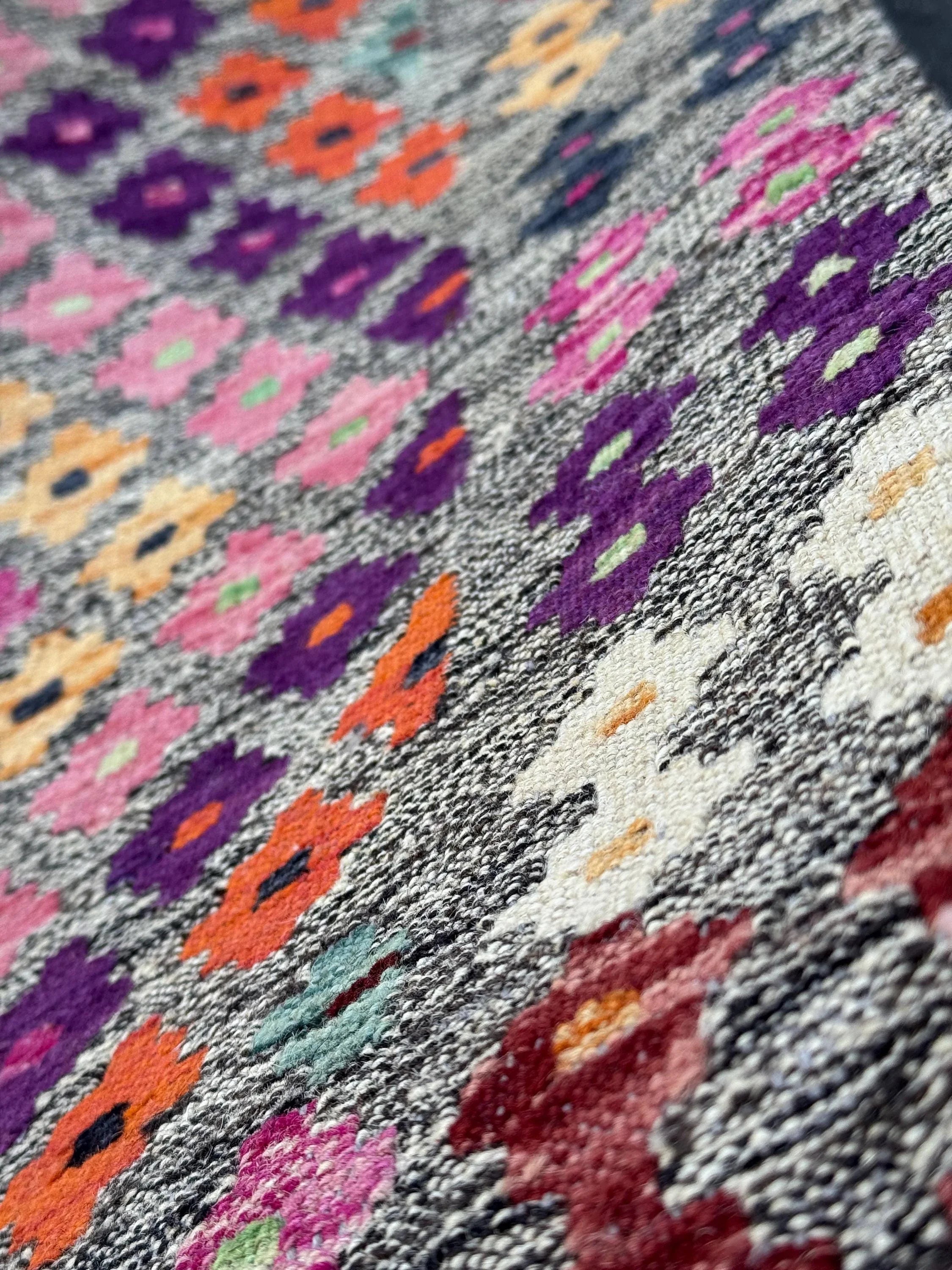 3x5 Handmade Afghan Kilim Runner Rug | Grey Aqua Teal Blue Peach Orange White Cream Fuchsia Blush Pink Black Purple Mint Green Wine Red