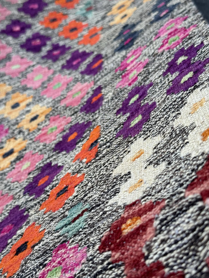 3x5 Handmade Afghan Kilim Runner Rug | Grey Aqua Teal Blue Peach Orange White Cream Fuchsia Blush Pink Black Purple Mint Green Wine Red