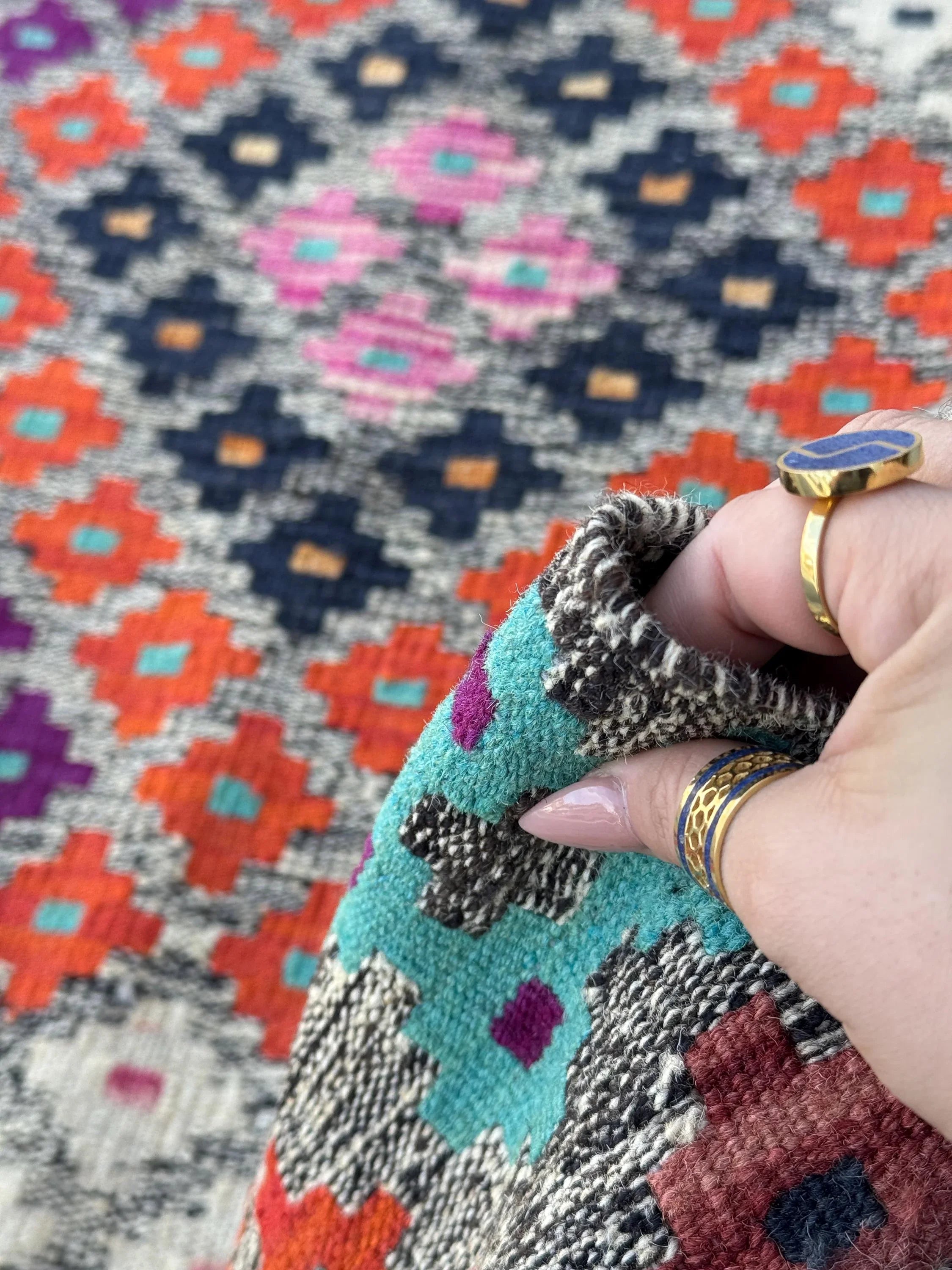 5x7 Handmade Afghan Kilim Runner Rug | Grey Black Cream White Lime Forest Green Saffron Peach Orange Purple Fuchsia Baby Pink Aqua Blue Wine
