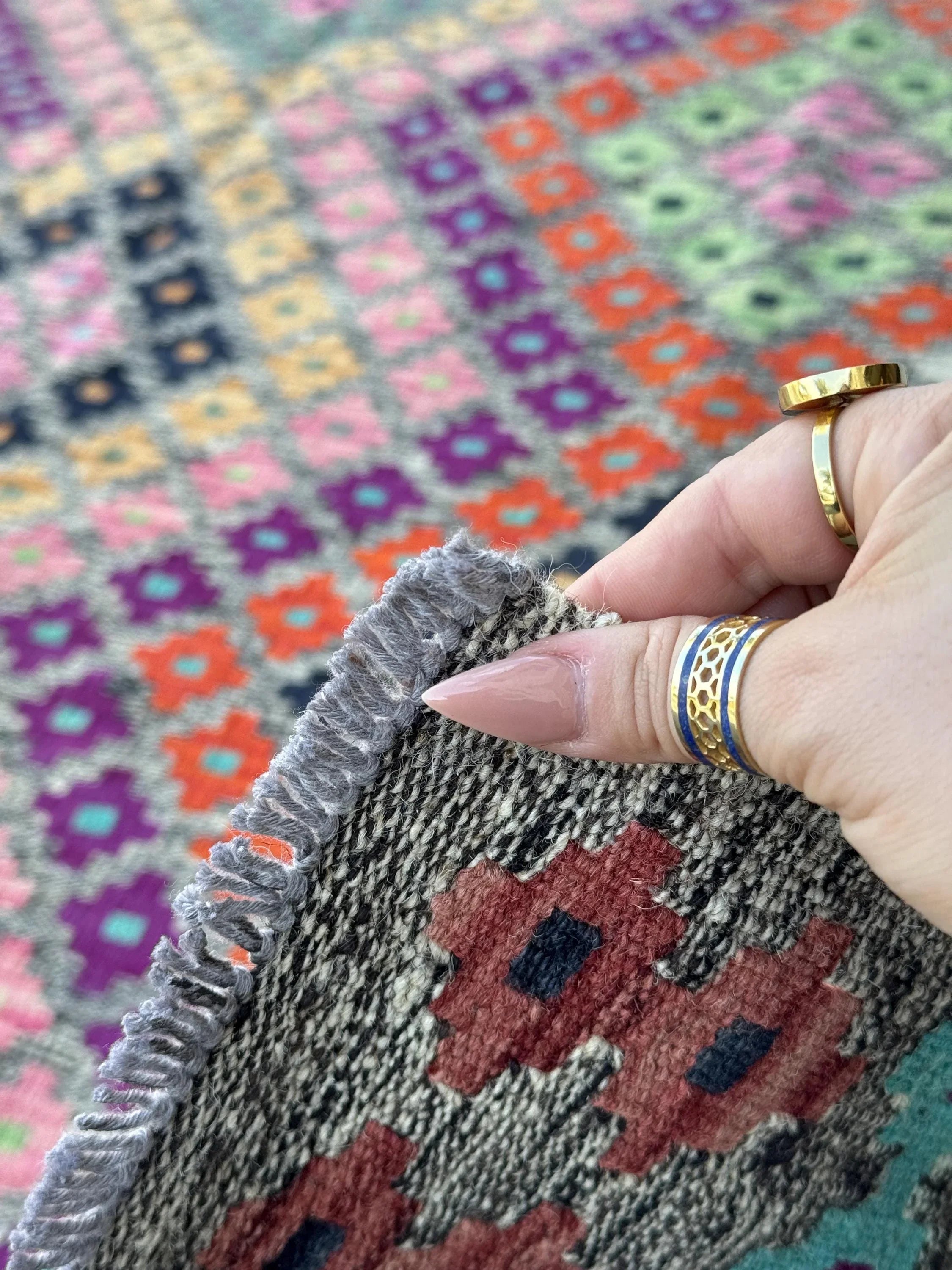 5x7 Handmade Afghan Kilim Runner Rug | Grey Black Cream White Lime Forest Green Saffron Peach Orange Purple Fuchsia Baby Pink Aqua Blue Wine