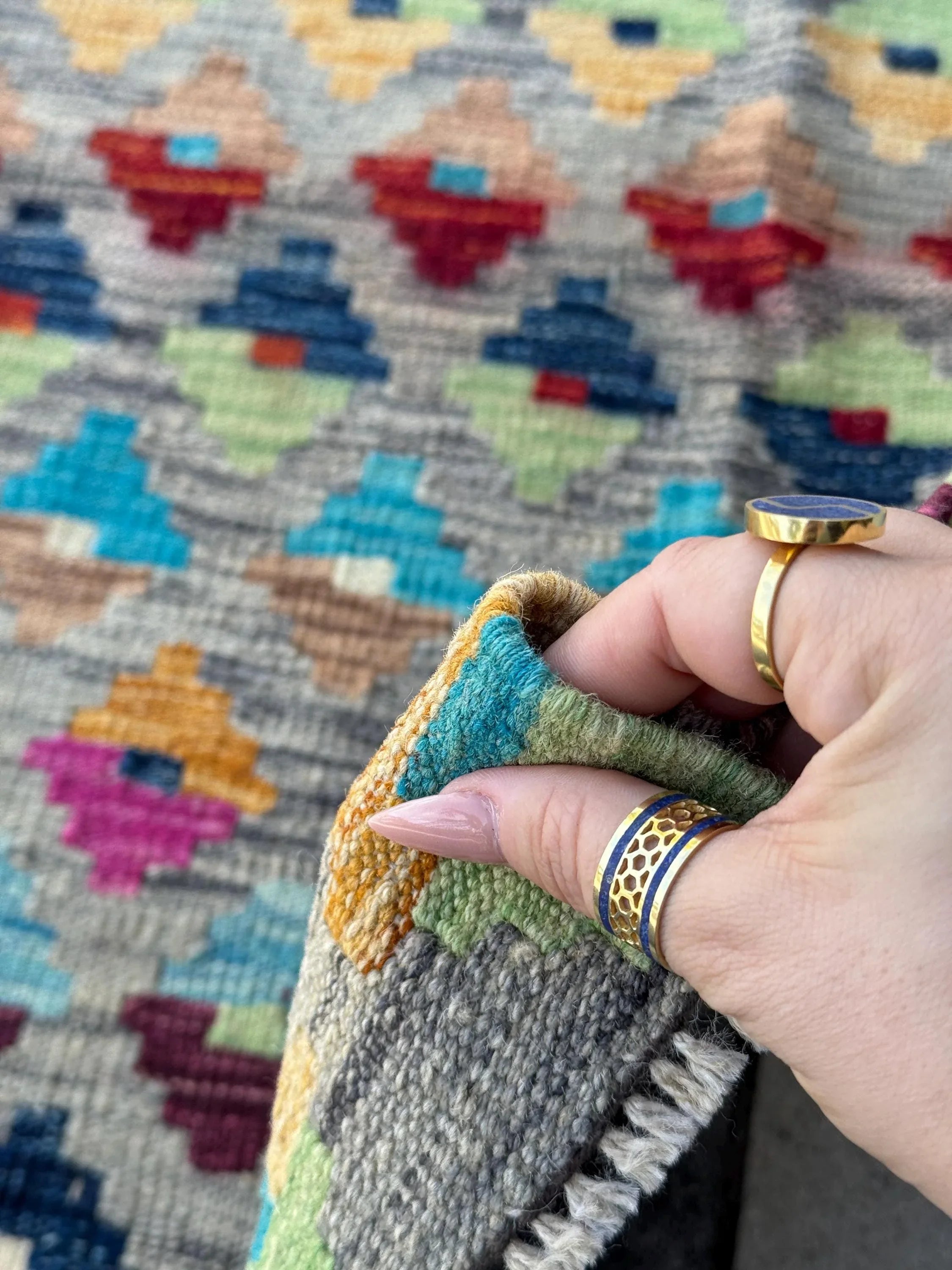 3x5 Handmade Afghan Kilim Rug | Grey Mint Olive Moss Green Navy Denim Aqua Blue Tan Peach Burnt Orange Fuchsia Pink Garnet Wine Red Purple