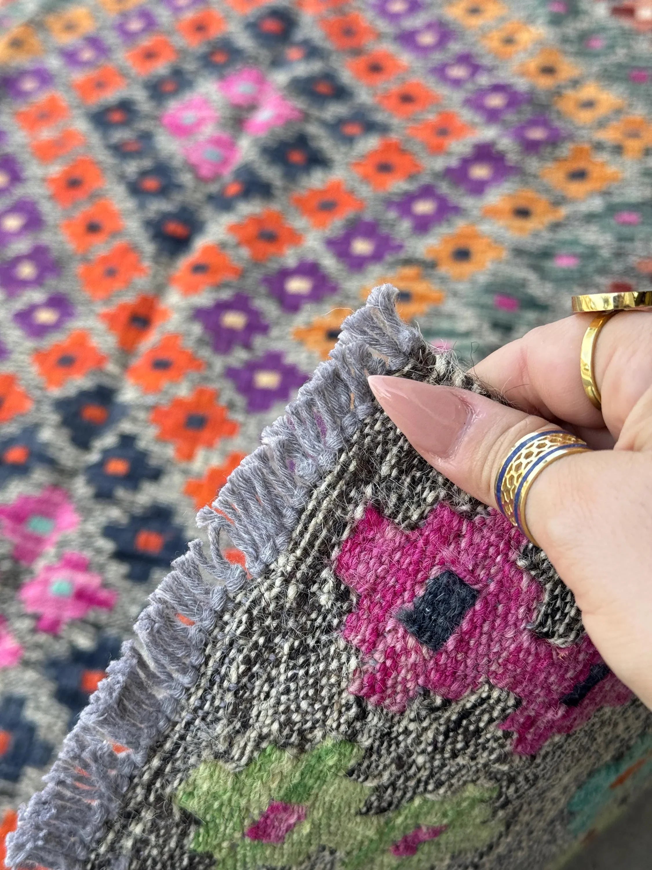 3x5 Handmade Afghan Kilim Runner Rug | Grey Mint Green Orange Peach Aqua Prussian Blue Wine Burgundy Red Fuchsia Baby Pink Purple Black Wool