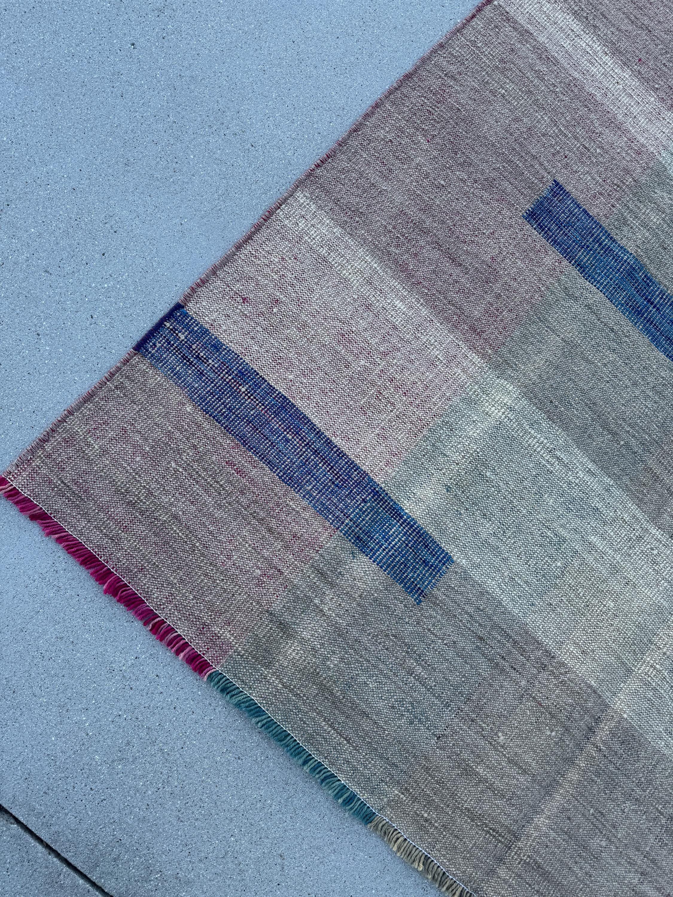 5x8 (152x243) Handmade Afghan Kilim Rug | Beige Tan Sand Brown Denim Royal Teal Powder Blue Pink Fuchsia Yellow Cream Taupe | Wool Flatweave