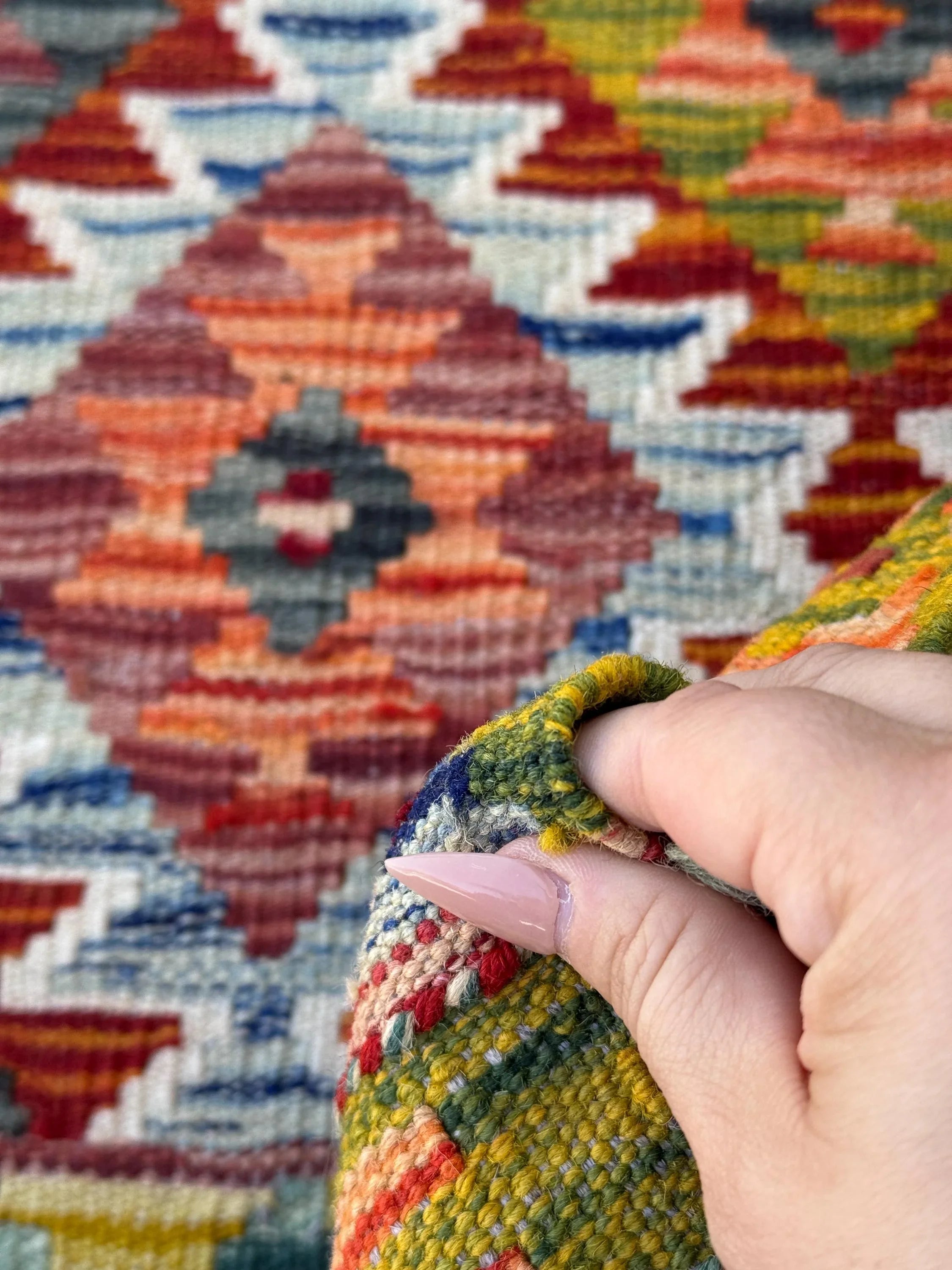 3x5 Handmade Afghan Kilim Rug | Chartreuse Moss Olive Green Auburn Red Denim Baby Blue Grey Cream Maroon Wine Red White | Wool Flatweave