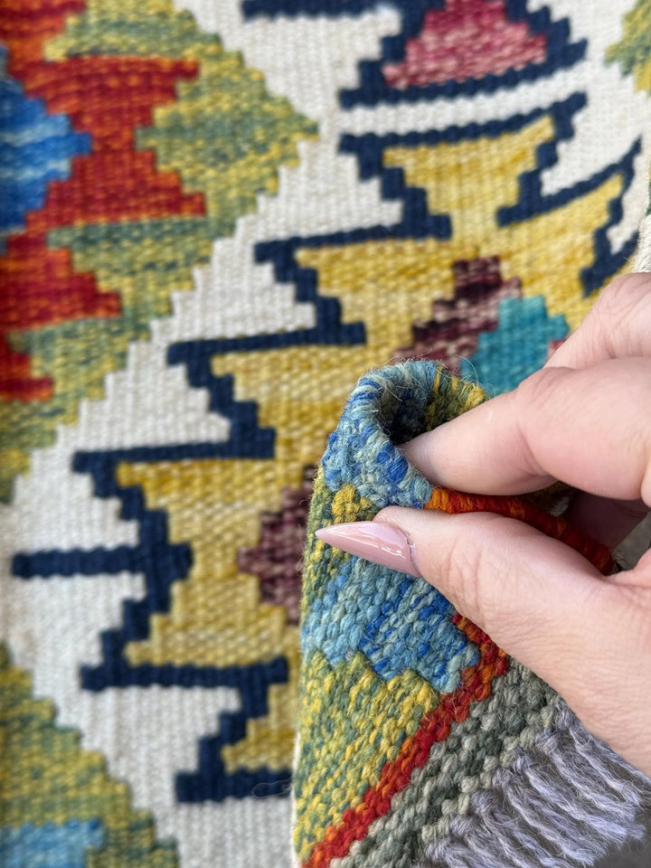 2x5 Handmade Afghan Kilim Runner Rug | Moss Olive Chartreuse Green Yellow Gold Navy Midnight Aqua Teal Denim Blue Orange Maroon Auburn Grey