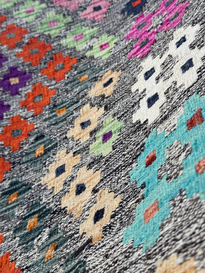 3x5 Handmade Afghan Kilim Runner Rug | Grey Midnight Navy Aqua Blue White Cream Baby Fuchsia Pink Burnt Orange Mint Green Purple Wine Red