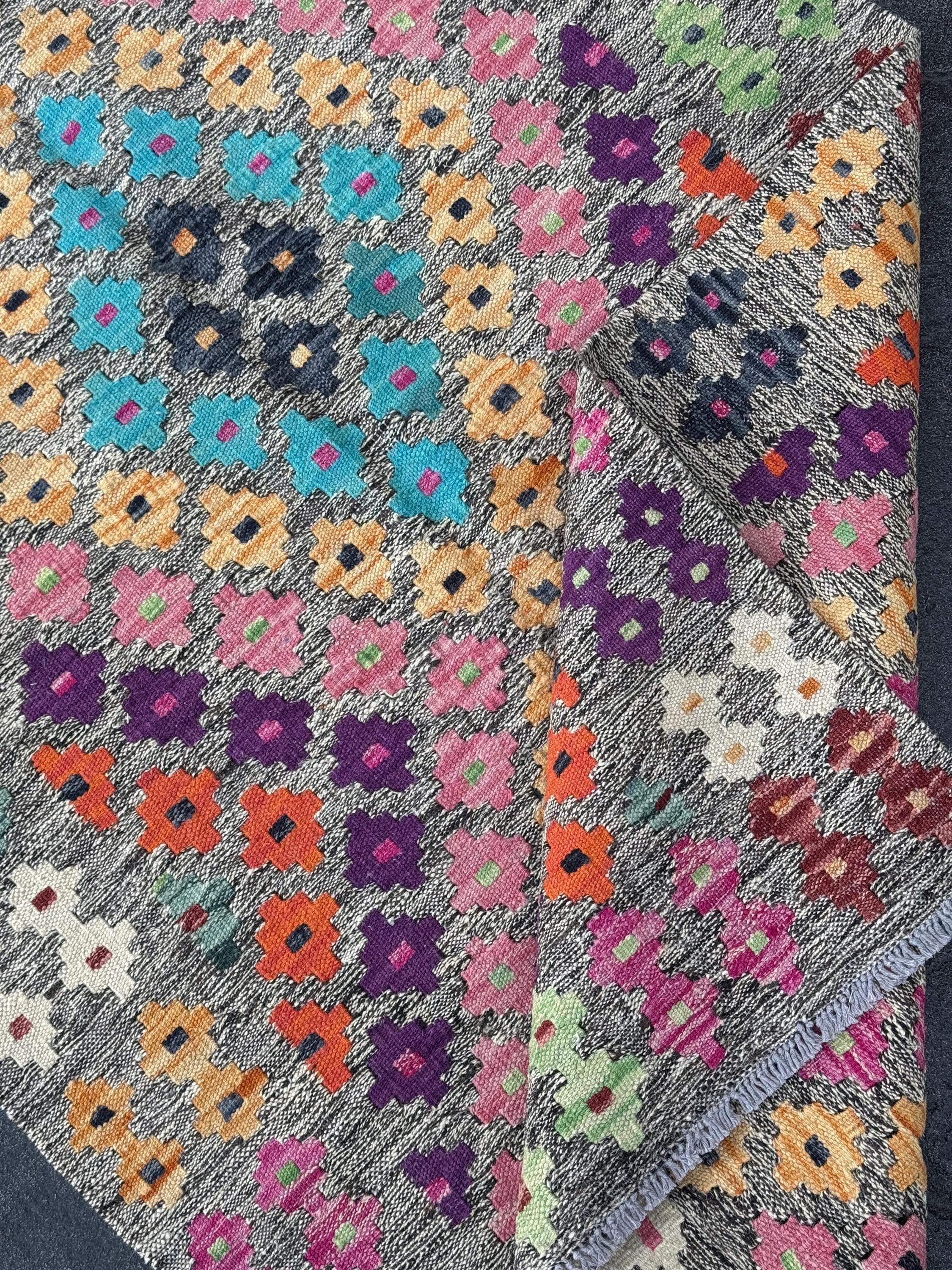 3x5 Handmade Afghan Kilim Runner Rug | Grey Aqua Teal Blue Peach Orange White Cream Fuchsia Blush Pink Black Purple Mint Green Wine Red