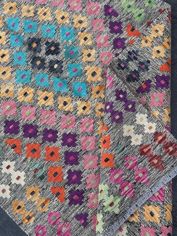 3x5 Handmade Afghan Kilim Runner Rug | Grey Aqua Teal Blue Peach Orange White Cream Fuchsia Blush Pink Black Purple Mint Green Wine Red