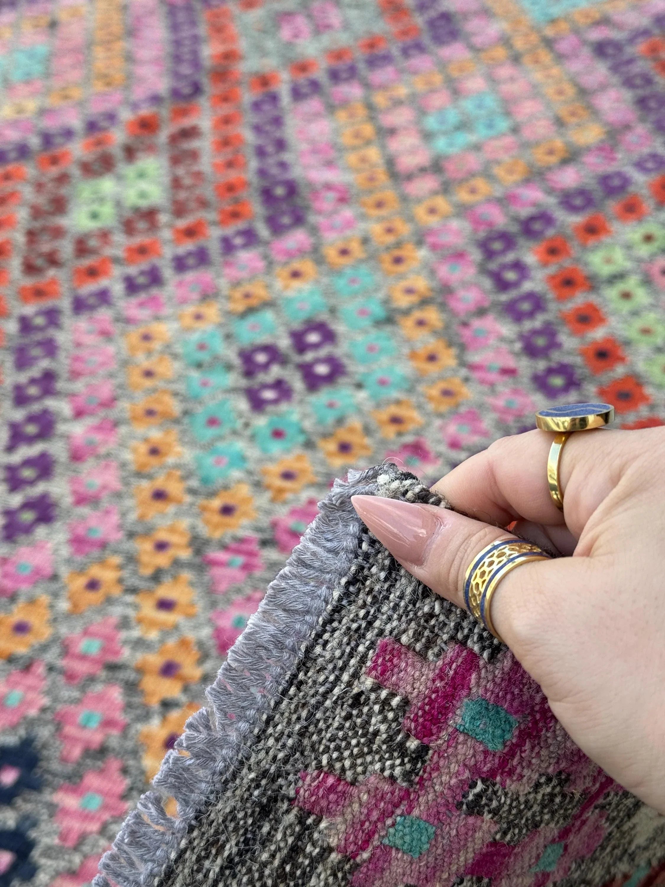 6x8 Handmade Afghan Kilim Runner Rug | Grey Fuchsia Pink Mint Green Aqua Prussian Blue Wine Red Orange White Black Purple Peach Orange Tan