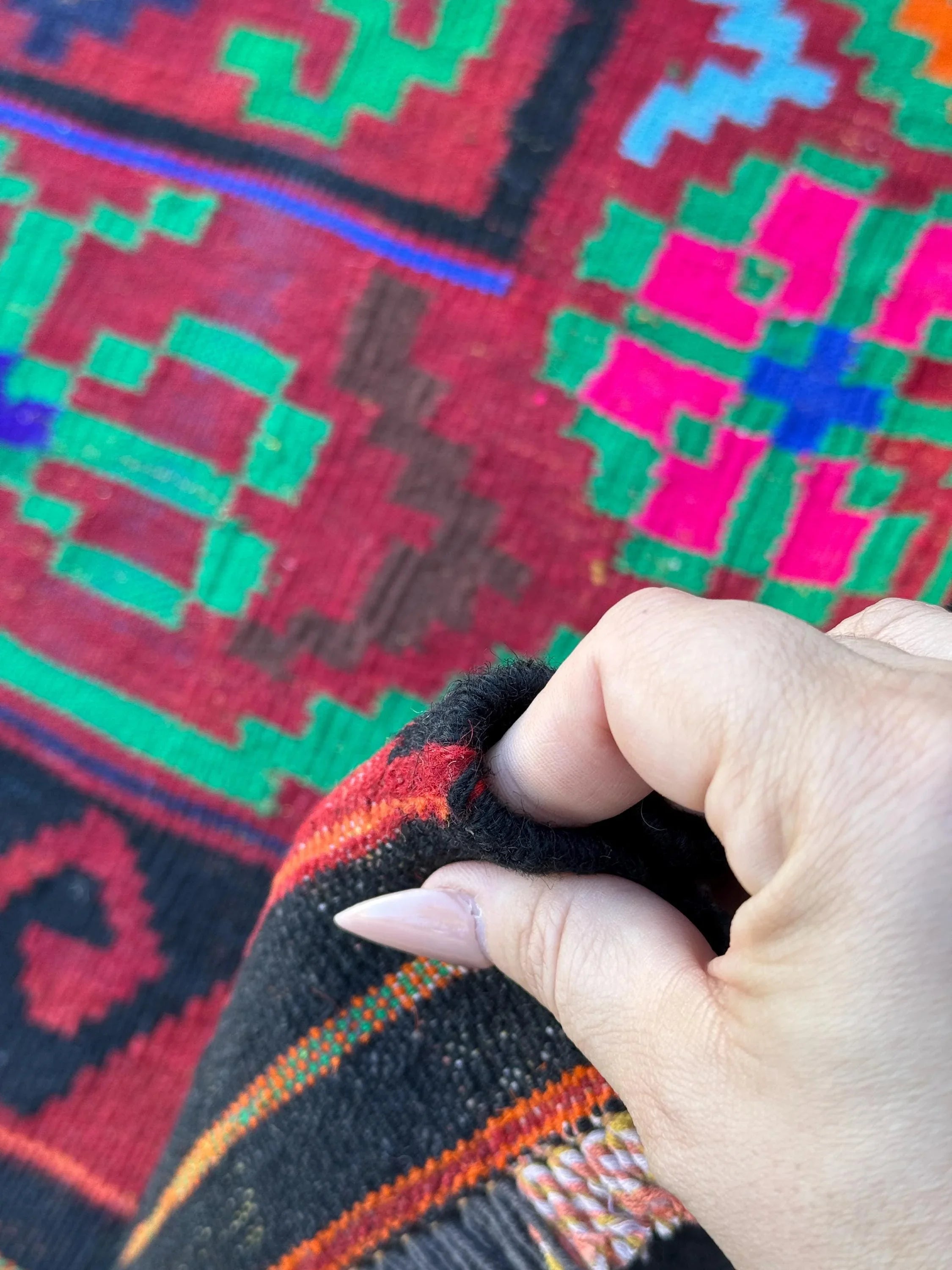 3x5 Handmade Afghan Kilim Runner Rug | Crimson Scarlet Blood Red Black Pine Lime Green Yellow Orange Fuchsia Pink Royal Navy Baby Blue Wool