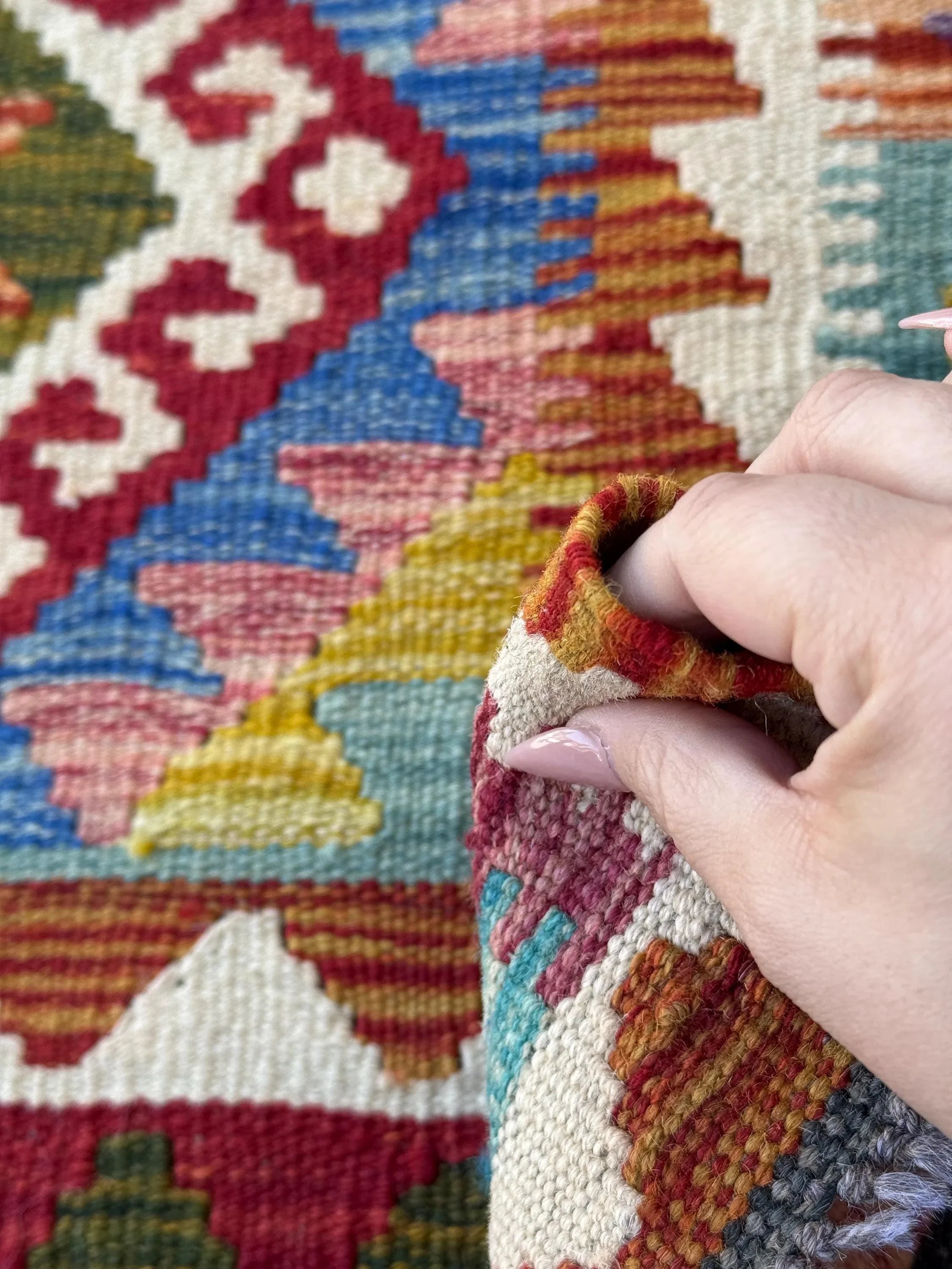 3x4-5 Handmade Afghan Kilim Rug | Burnt Orange Olive Forest Green Aqua Teal Turquoise Royal Blue Blood Brick Red Purple White Cream Gold