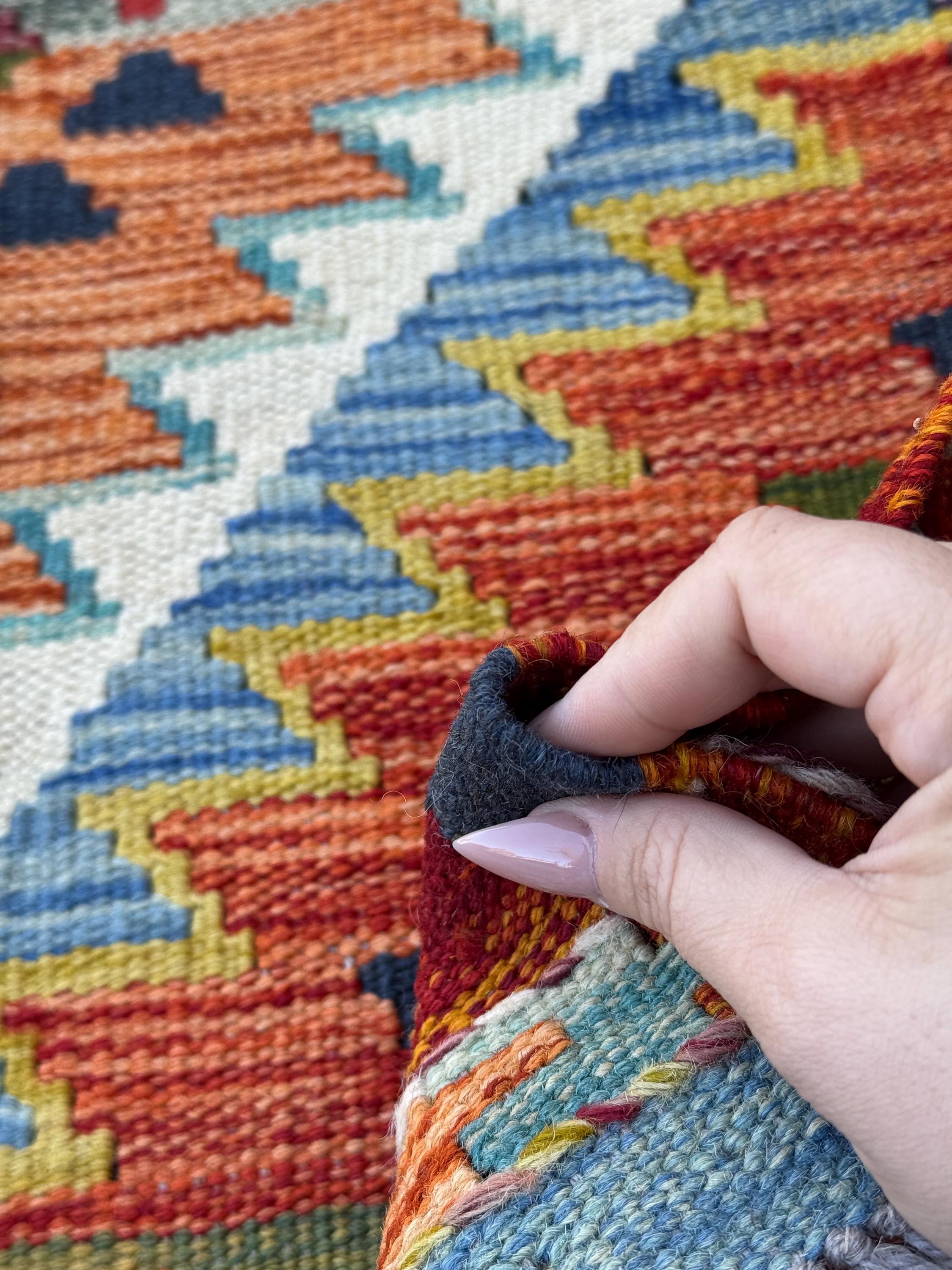 3x5 (91x152) Handmade Afghan Kilim Rug | Denim Blue Blood Red Orange Purple Black Ivory Grey Olive Green Ivory Teal Maroon | Wool Turkish