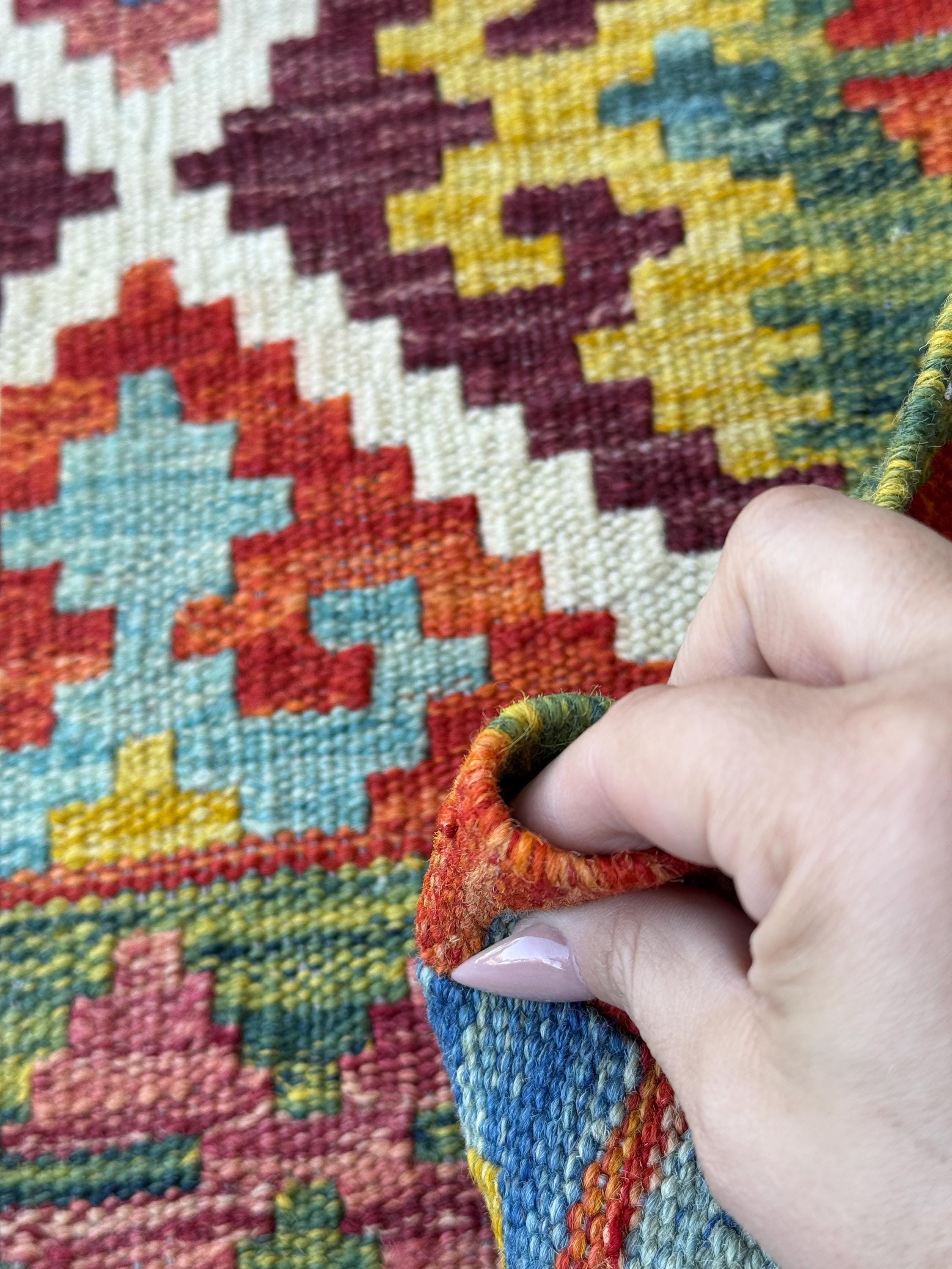 3x4 Handmade Afghan Kilim Rug | Olive, Moss, Cream, Sand, Teal, Aqua, Blue, Navy, Red, Orange, Copper, Gold, Plum, Mauve, Grey | Wool