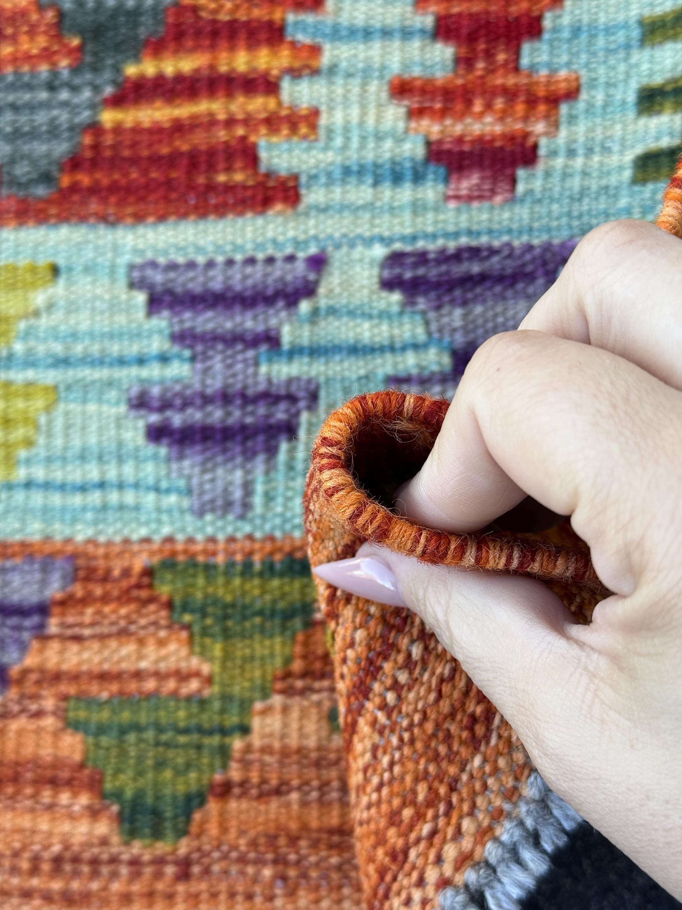 3x4 Handmade Afghan Kilim Rug | Burnt Orange Rust Red Mustard Yellow Olive Green Teal Aqua Blue Navy Purple Cream Grey | Wool Flatwoven