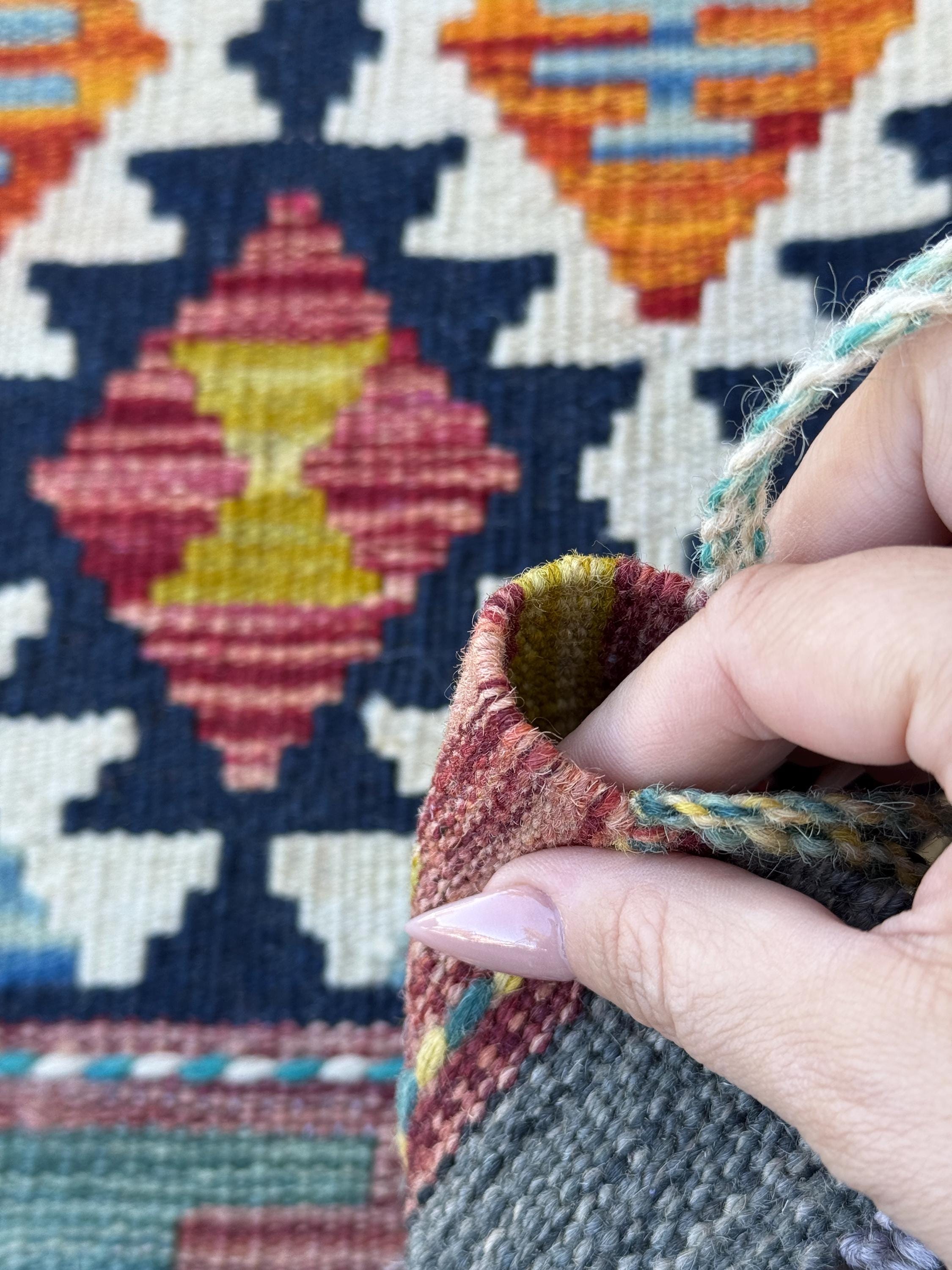 3x4 Handmade Afghan Kilim Rug | Navy Rust Red Burnt Orange Mustard Yellow Cream White Teal Aqua Blue Olive Green Purple Grey | Flatwoven