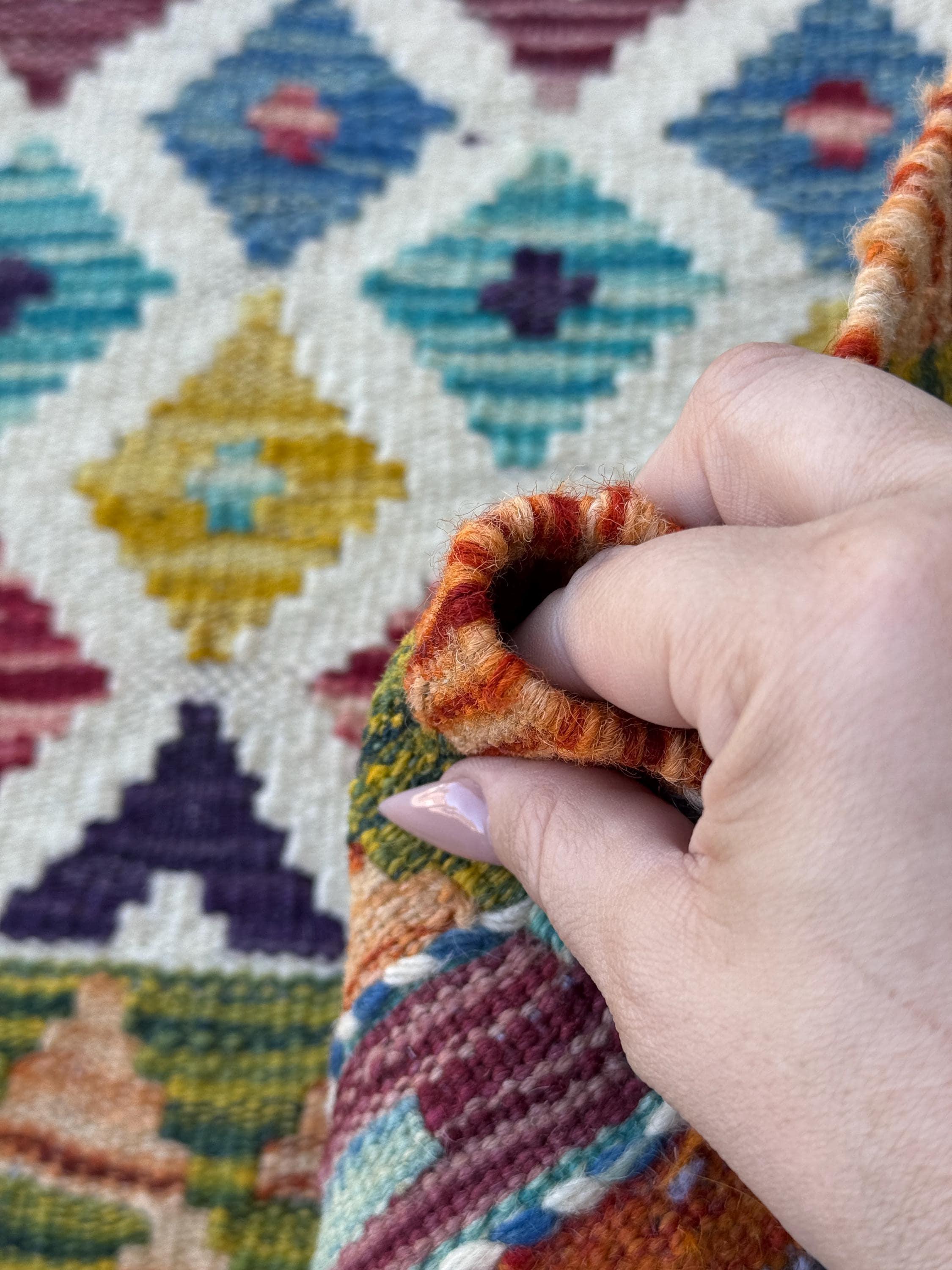 3x4 Handmade Afghan Kilim Rug | Cream White Rust Red Burnt Orange Mustard Yellow Olive Green Teal Aqua Blue Navy Purple Grey | Flatwoven