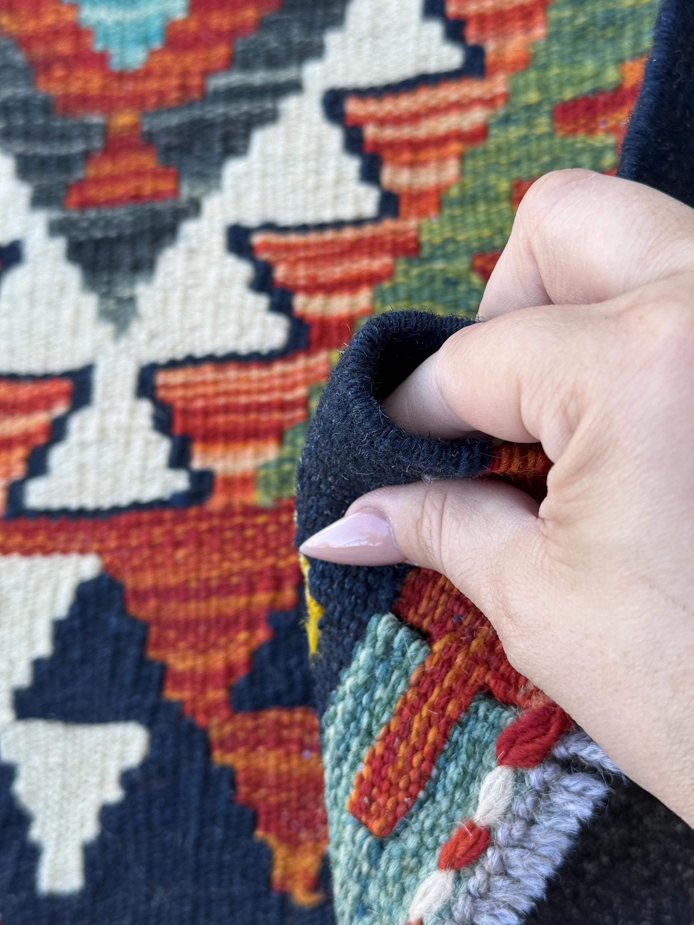 3x4 Handmade Afghan Kilim Rug | Navy Rust Red Burnt Orange Cream Mustard Yellow Olive Green Teal Aqua Blue Purple Grey | Wool Flatwoven