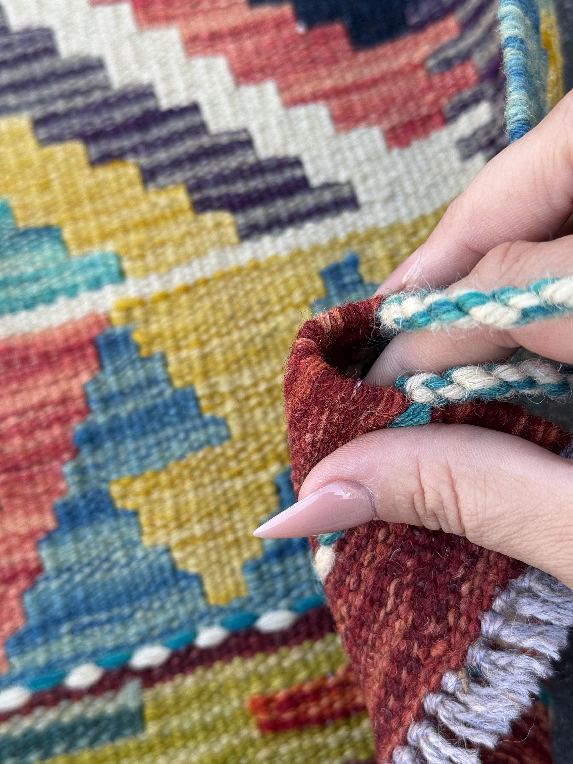 3x4 Handmade Afghan Kilim Rug | Aqua Blue Mustard Yellow Olive Green Brick Rose Red Cream White Teal Purple Grey Black | Wool Flatwoven