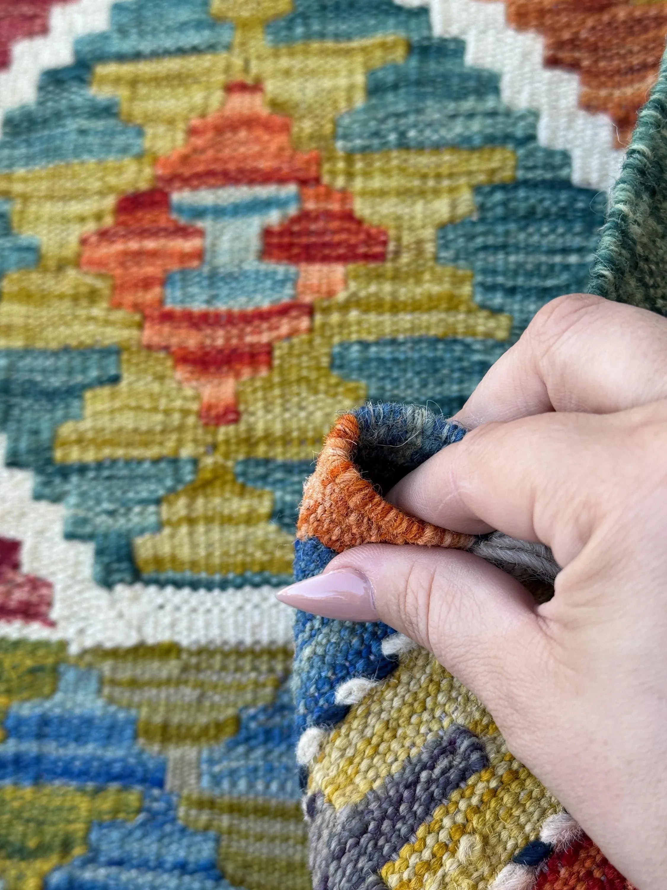 3x4 (91x121) Handmade Afghan Kilim Rug | Teal Olive Green Scarlet Maroon Red Rust Burnt Orange Aqua Sky Blue Purple White Grey | Flatwoven