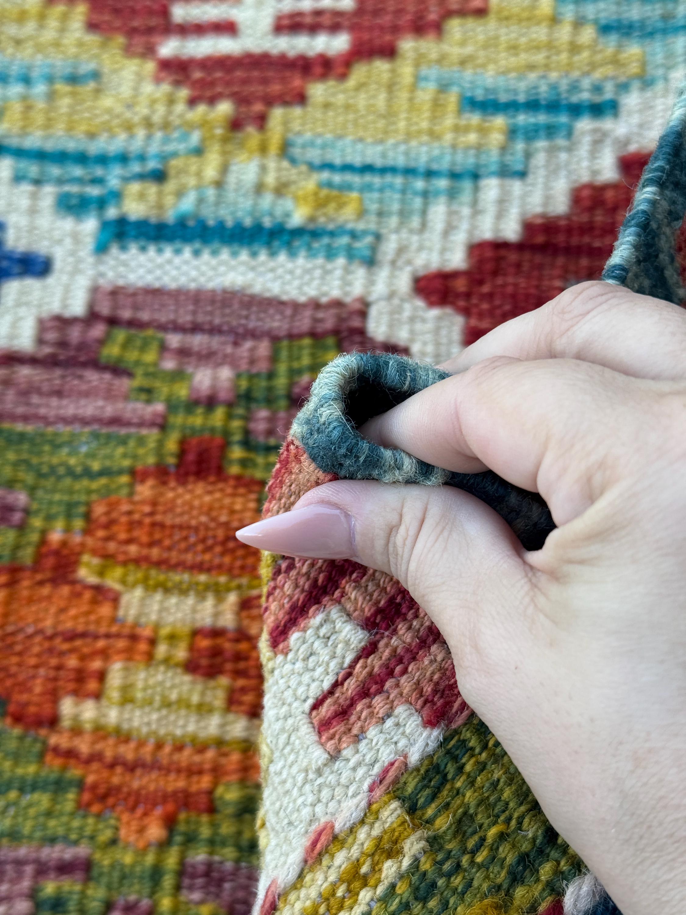 3x4 Handmade Afghan Kilim Rug | Burnt Orange Rust Red Cream White Mustard Yellow Olive Green Teal Aqua Blue Navy Purple Grey | Flatwoven