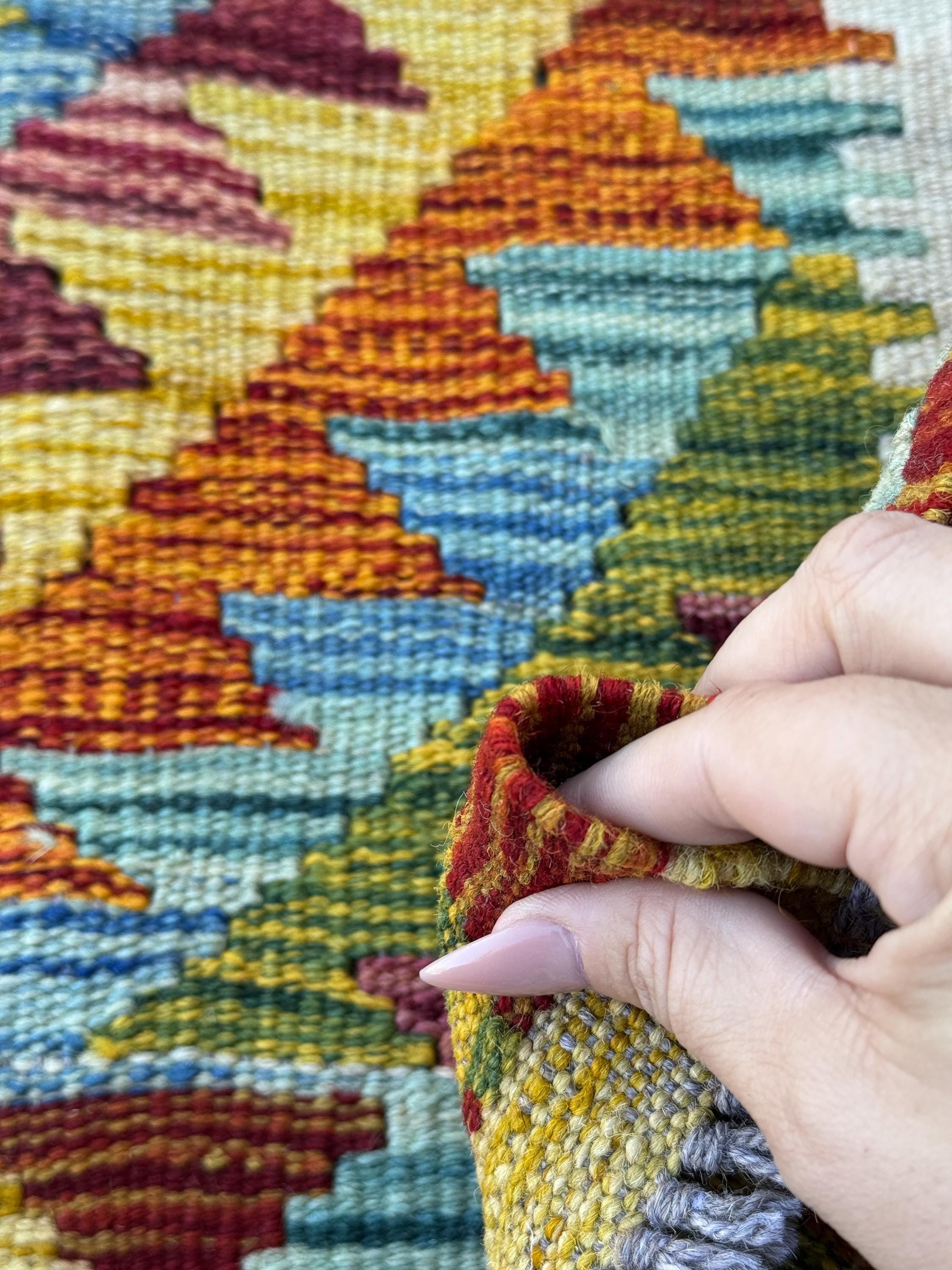 3x4 Handmade Afghan Kilim Rug | Rust Red Burnt Orange Mustard Yellow Olive Green Teal Aqua Blue Cream White Burgundy Purple Grey | Flatwoven