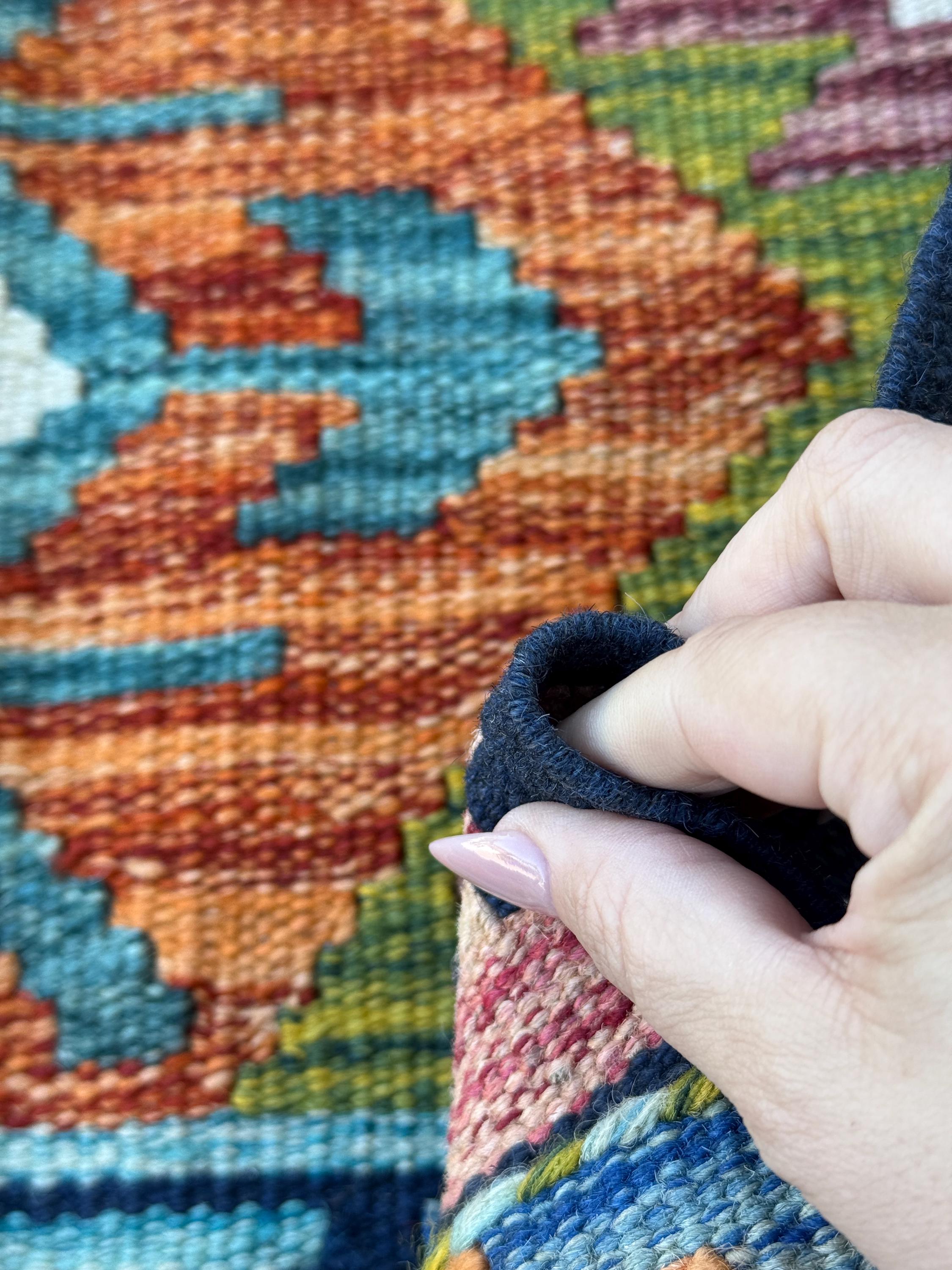 2x5 Handmade Afghan Kilim Runner Rug | Navy Burnt Orange Rust Red Cream White Mustard Yellow Olive Green Teal Aqua Blue Purple Grey | Wool
