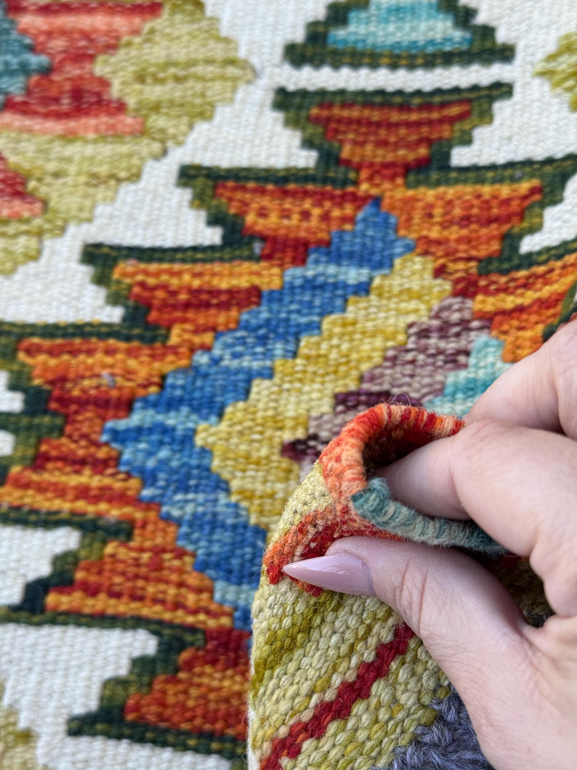 2x5 Handmade Afghan Kilim Runner Rug | Cream White Mustard Yellow Aqua Burnt Orange Rust Red Denim Royal Blue Maroon Moss Green Grey | Wool