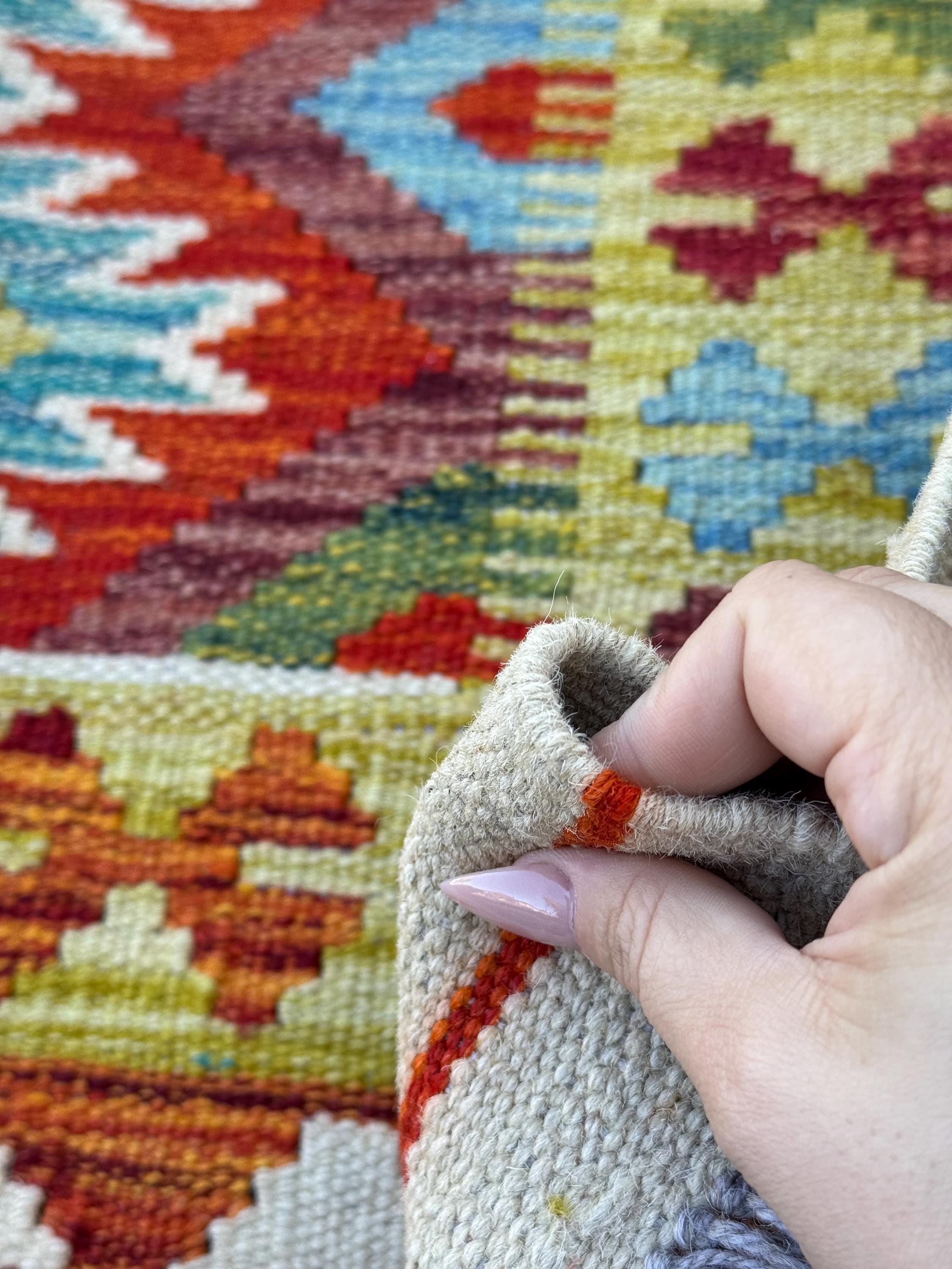 3x5 Handmade Afghan Kilim Rug | Cream Rust Red Burgundy Maroon Aqua Teal Turquoise Mustard Yellow Olive Green Grey Black | Wool Flatwoven