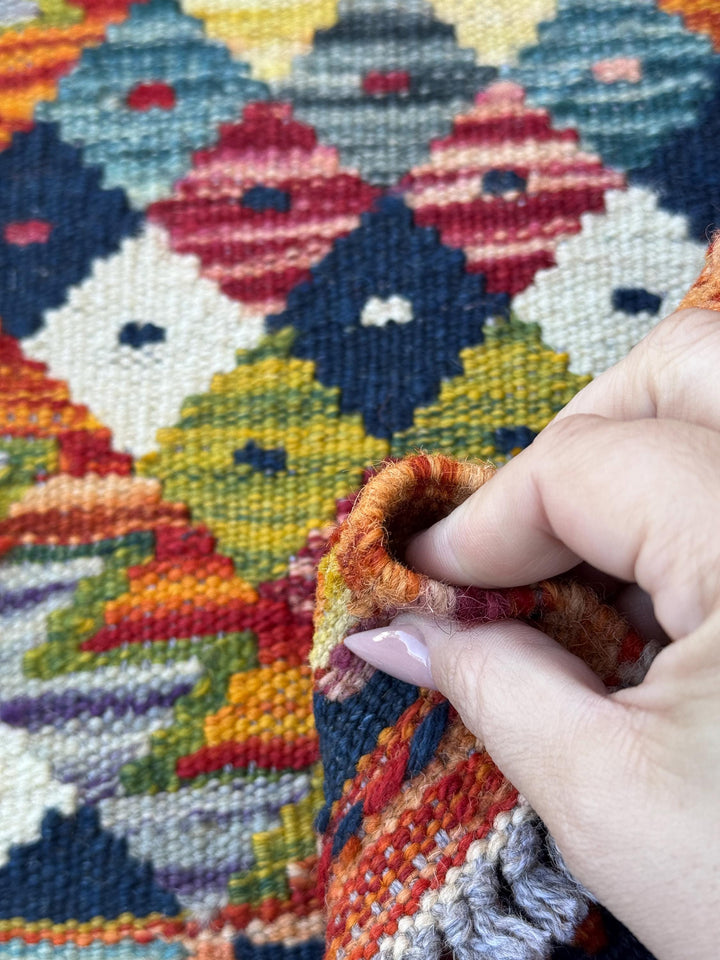 3x4 Handmade Afghan Kilim Rug | Burnt Rust Orange Mustard Gold Grey Maroon Ivory Teal Red Charcoal Black Olive Moss Green | Wool Flatwoven